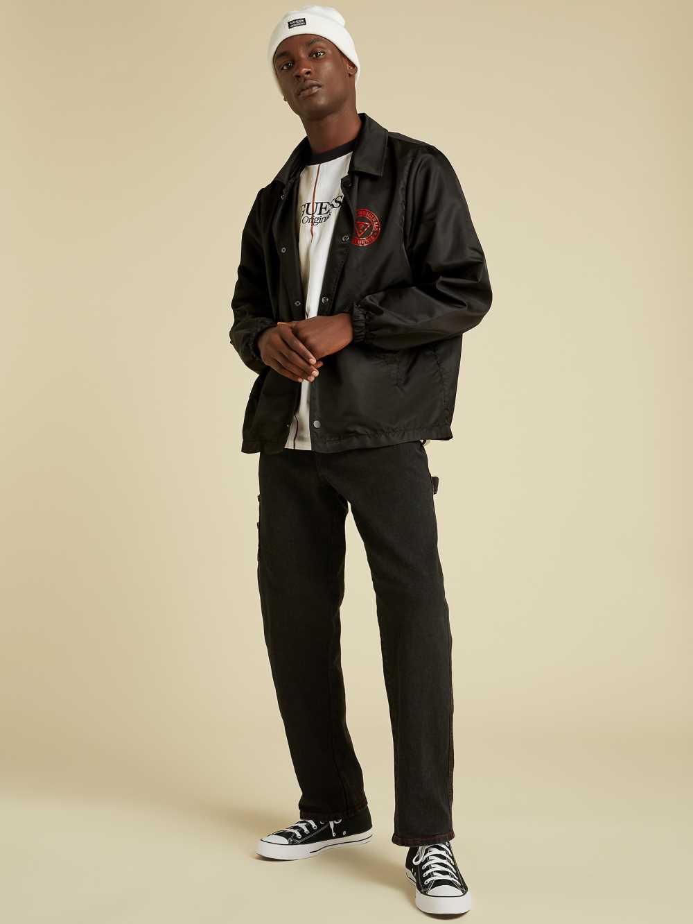 Black Men's Guess Originals Coach Jackets Australia Sale | 293XAGZTY