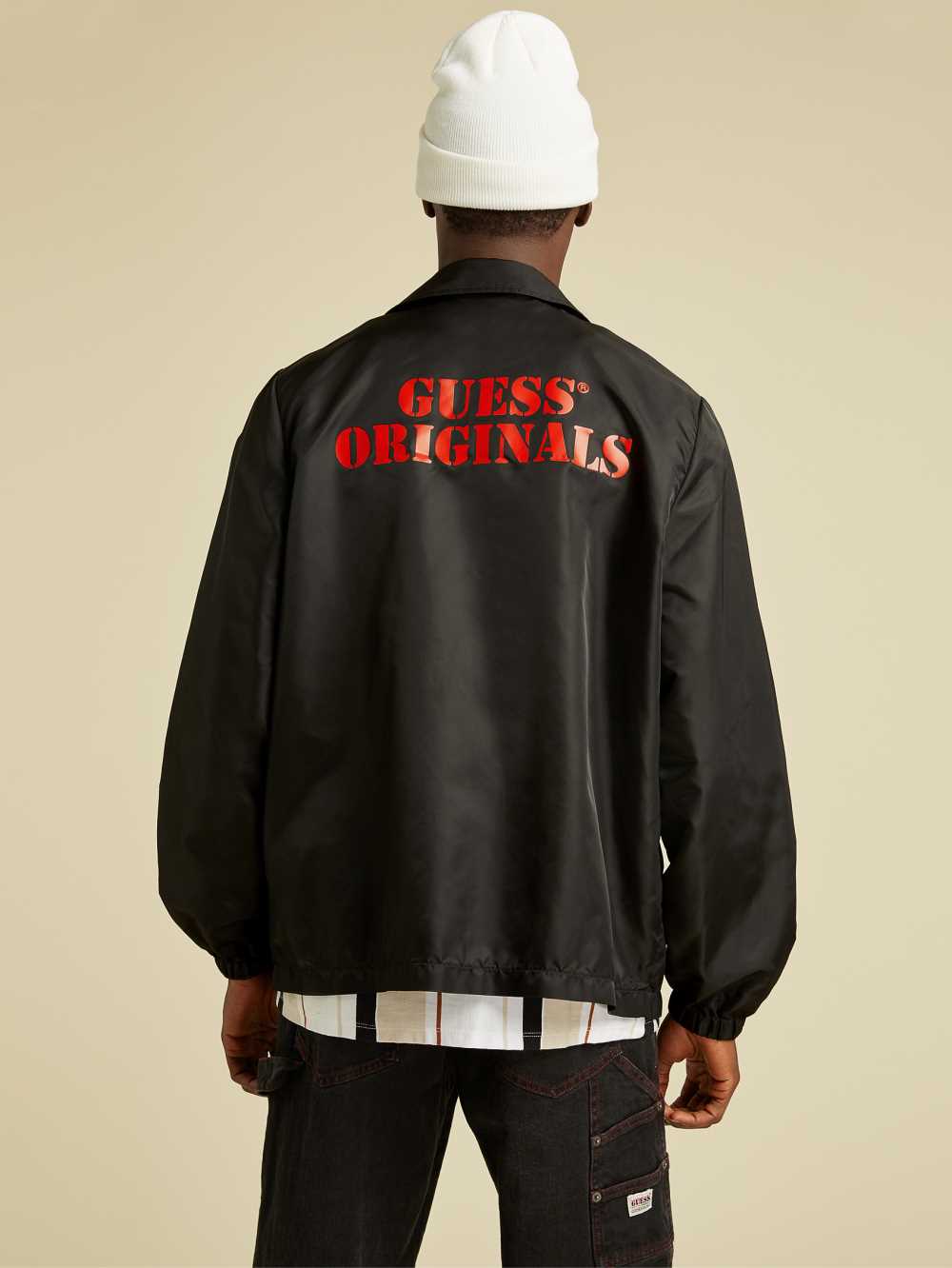 Black Men's Guess Originals Coach Jackets Australia Sale | 293XAGZTY