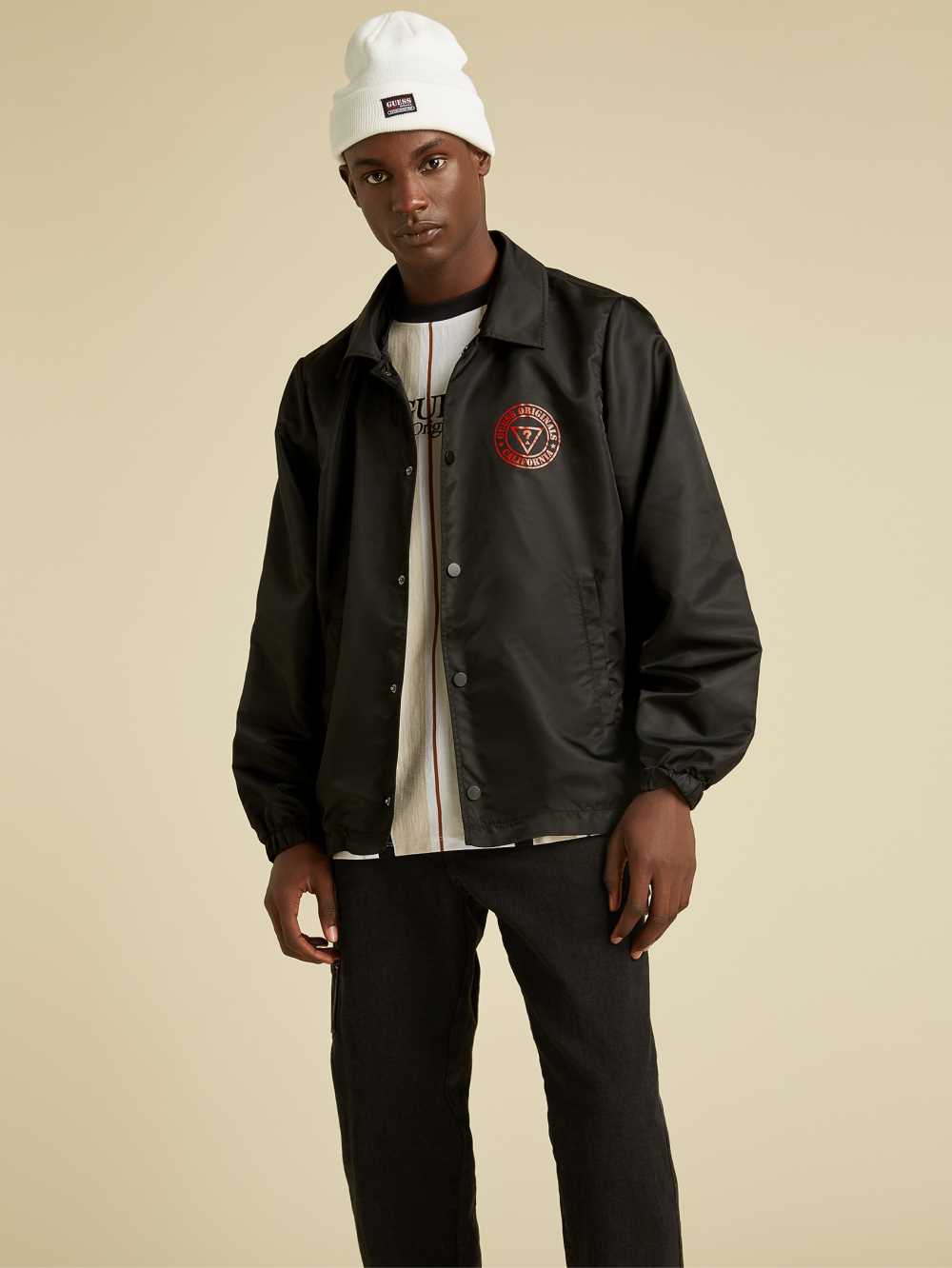 Black Men\'s Guess Originals Coach Jackets Australia Sale | 293XAGZTY