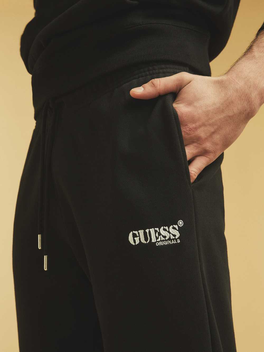 Black Men's Guess Originals Kit Joggers Australia Sale | 439WMDZVA