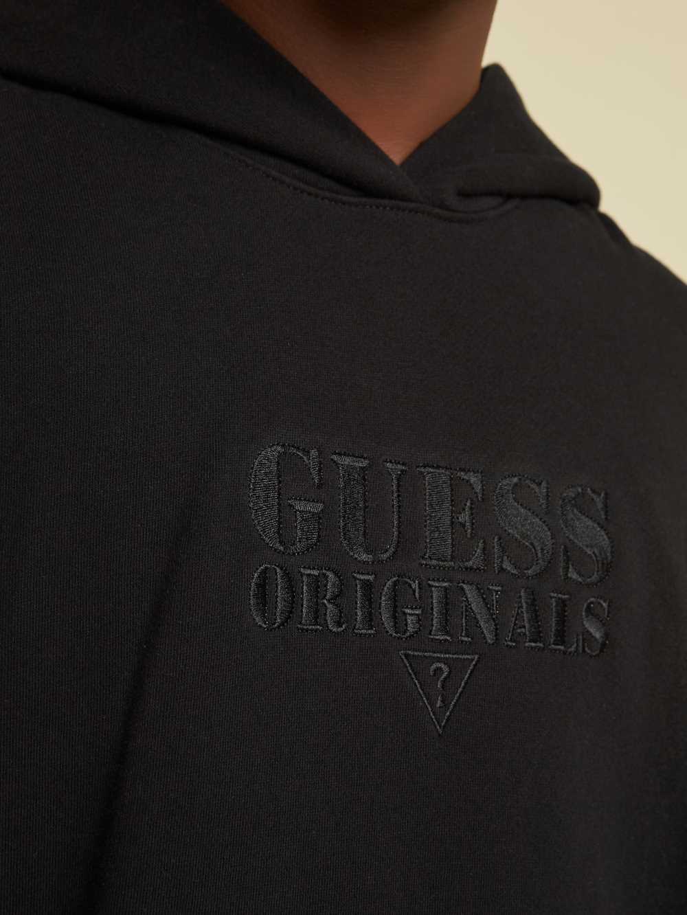 Black Men's Guess Originals Kit Logo Hoodie Australia Sale | 462NUYJHV