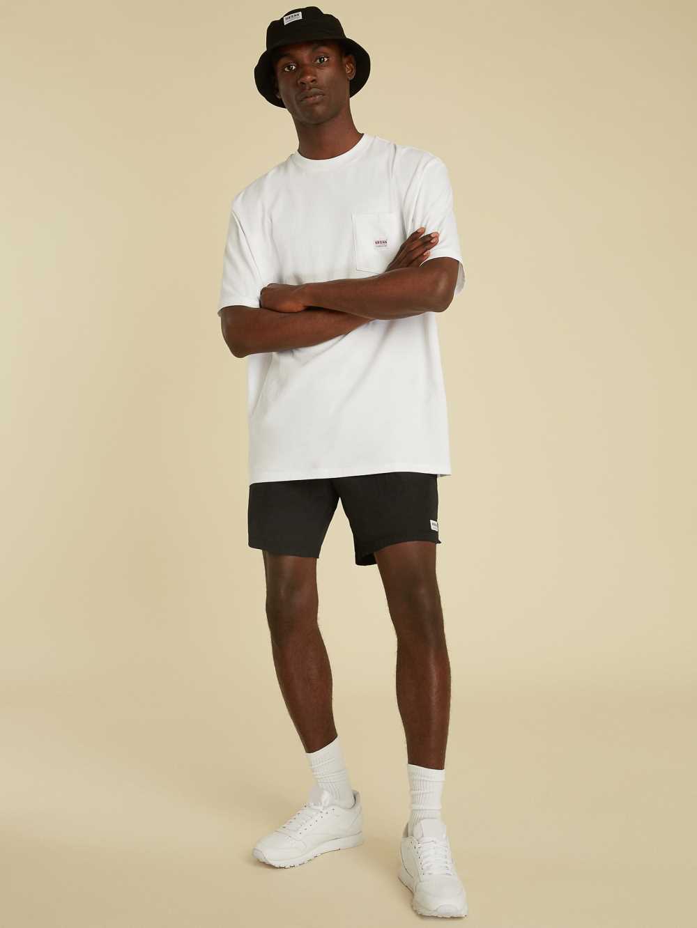 Black Men's Guess Originals Kit Nylon Shorts Australia Sale | 954TPMCZR