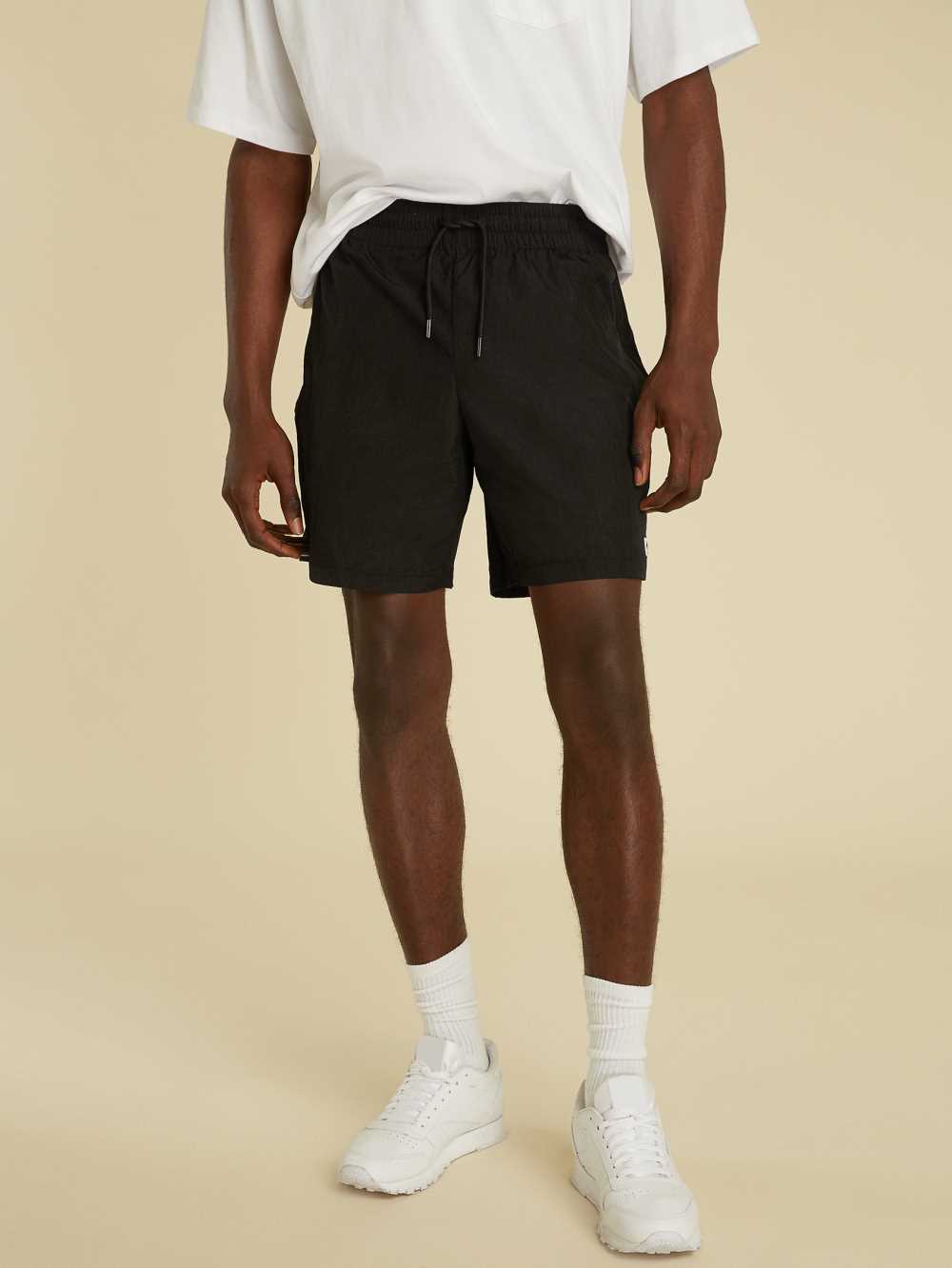 Black Men\'s Guess Originals Kit Nylon Shorts Australia Sale | 954TPMCZR