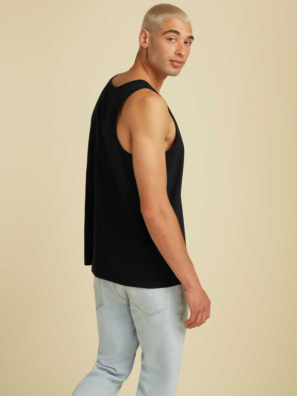 Black Men's Guess Originals Logo Tank Top Australia Sale | 102QHFMUK