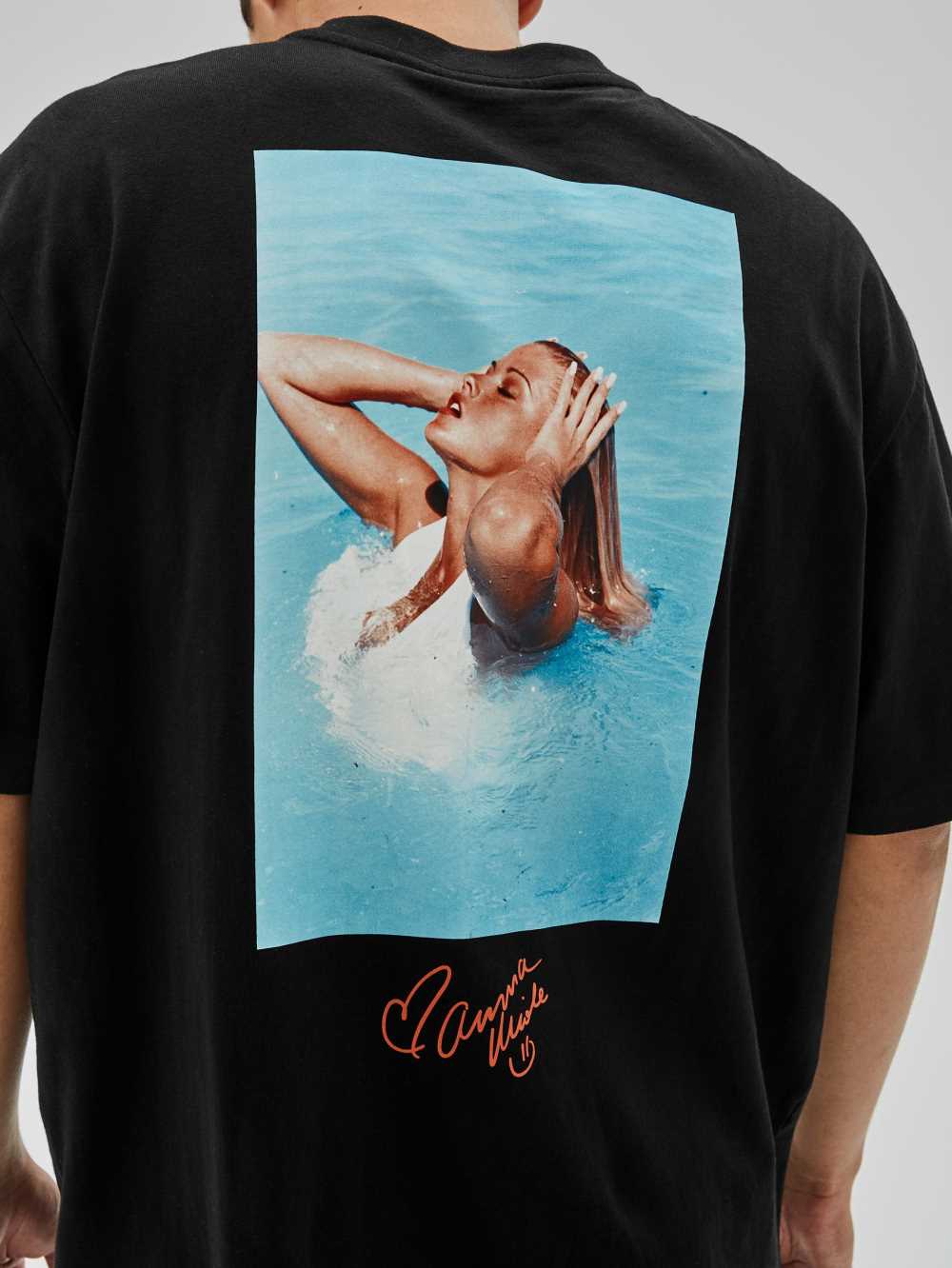 Black Men's Guess Originals x Anna Nicole Smith T-shirt Australia Sale | 507NDGTLA