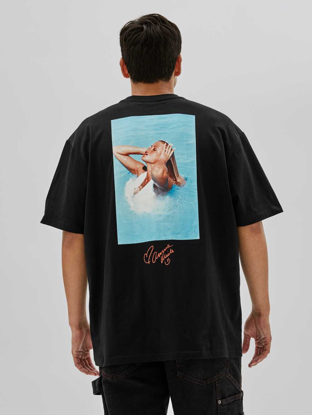 Black Men's Guess Originals x Anna Nicole Smith T-shirt Australia Sale | 507NDGTLA