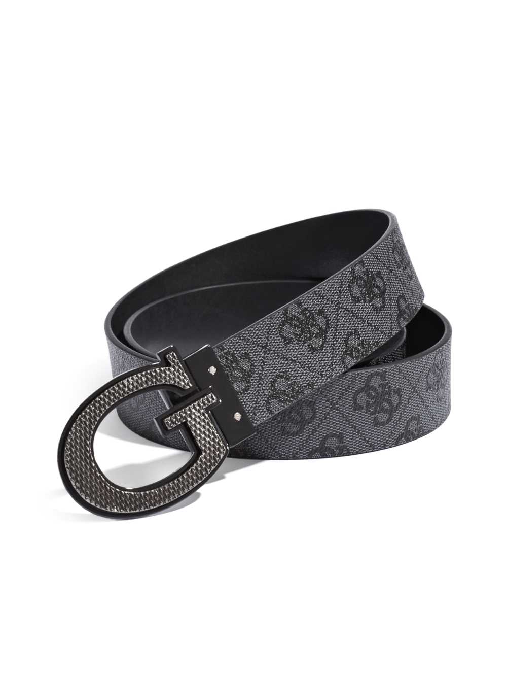 Black Men\'s Guess Reversible G Logo Buckle Belts Australia Sale | 934ZXDTUH