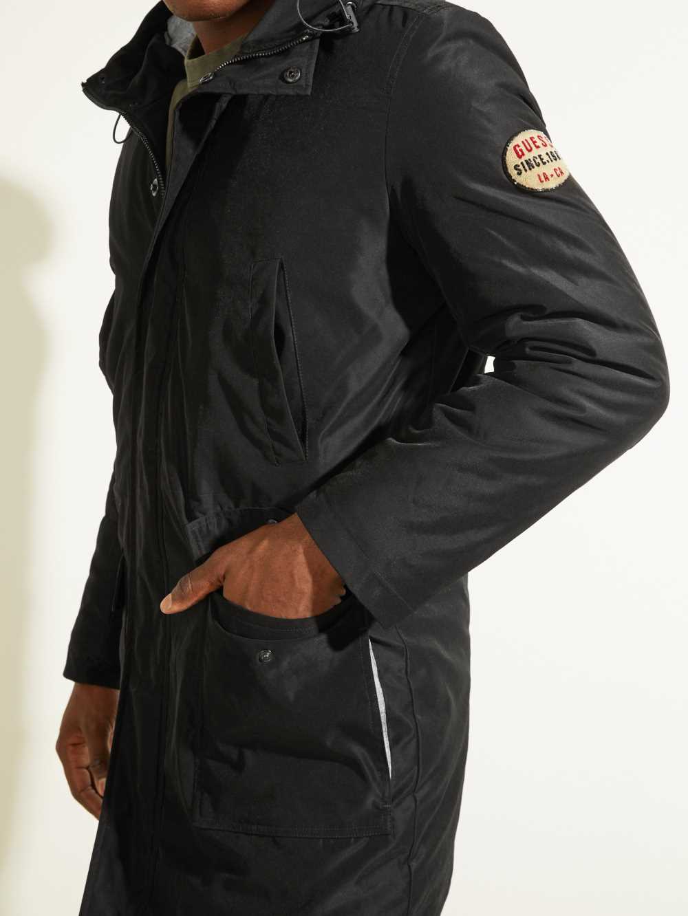 Black Men's Guess Softshell Utility Parka Jackets Australia Sale | 490NAGWMD