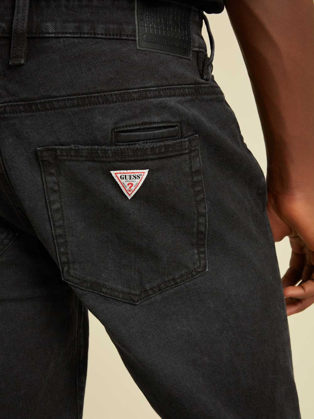 Black Wash Men's Guess Originals Tactical Slim Straight Jeans Australia Sale | 471PSECVH