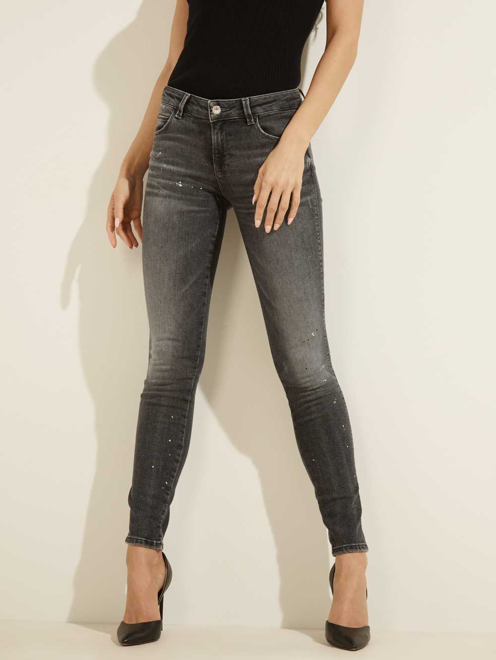 Black White Women\'s Guess Eco Curve X Jeans Australia Sale | 173VMPKRL