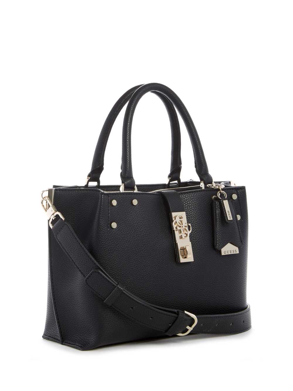 Black Women's Guess Albury Small Girlfriend Satchel Bags Australia Sale | 326QMYRUE