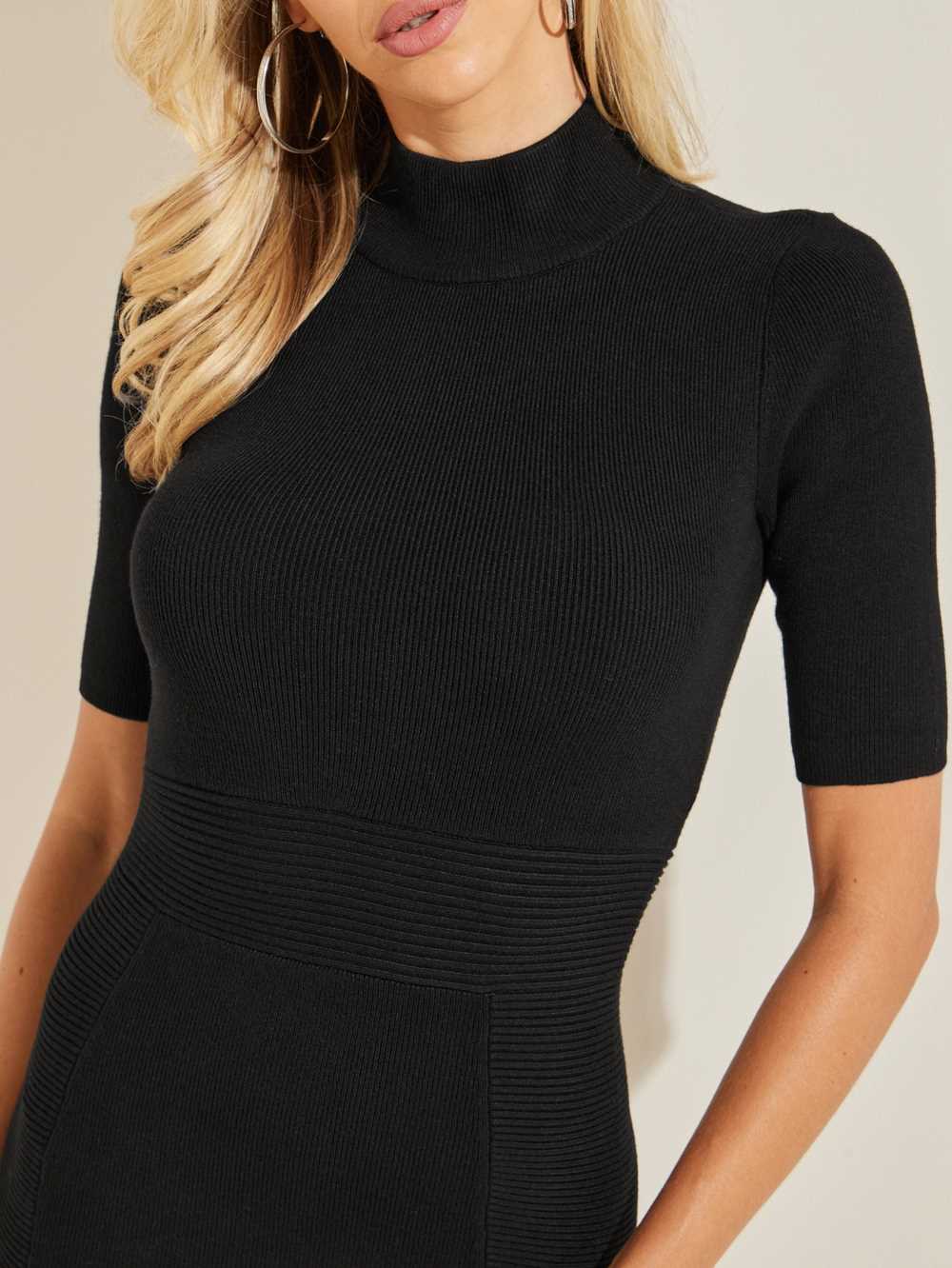 Black Women's Guess Allison Ribbed Dresses Australia Sale | 875GKEQXU