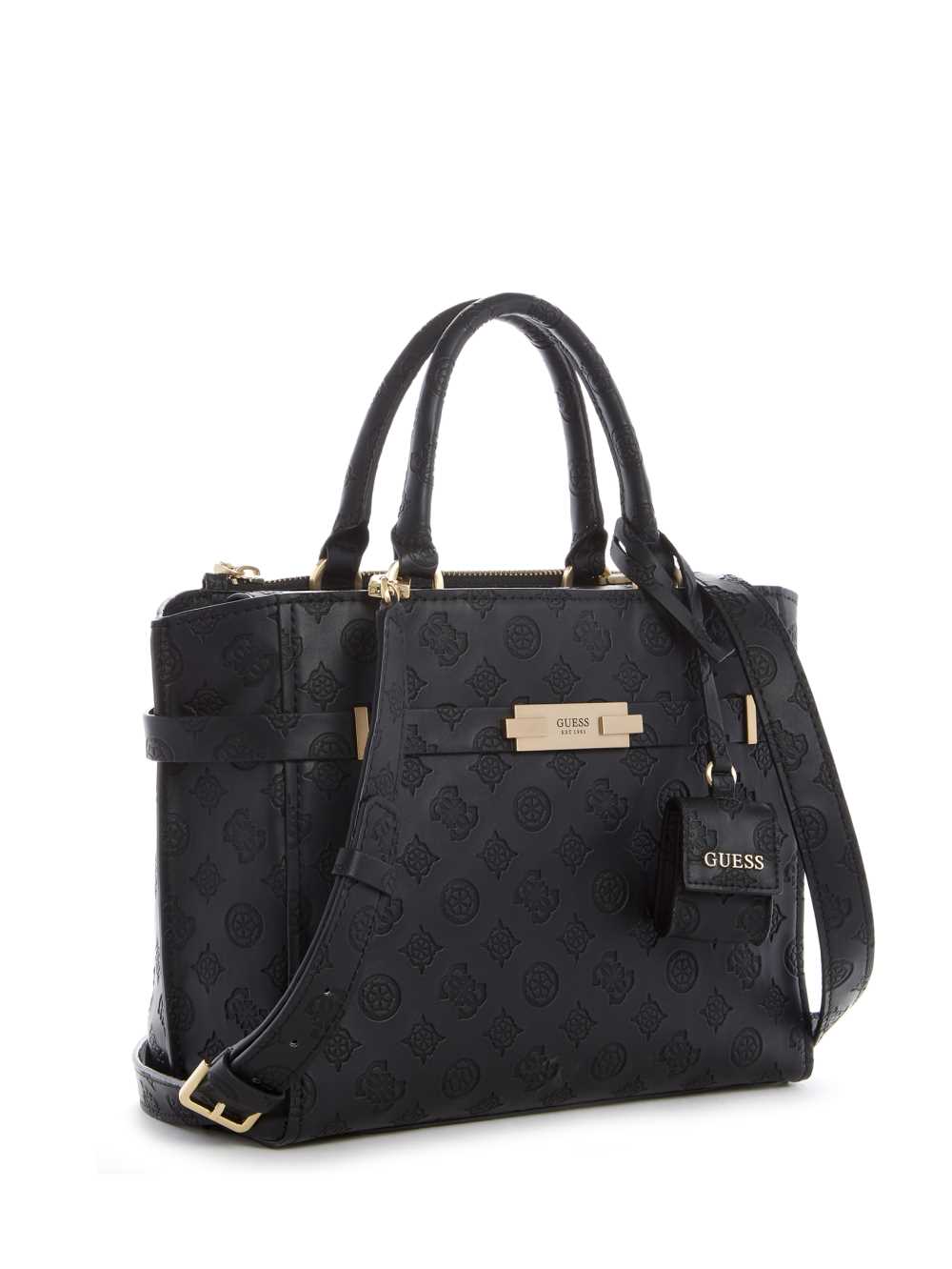 Black Women's Guess Bea Society Satchel Bags Australia Sale | 839NHYROV