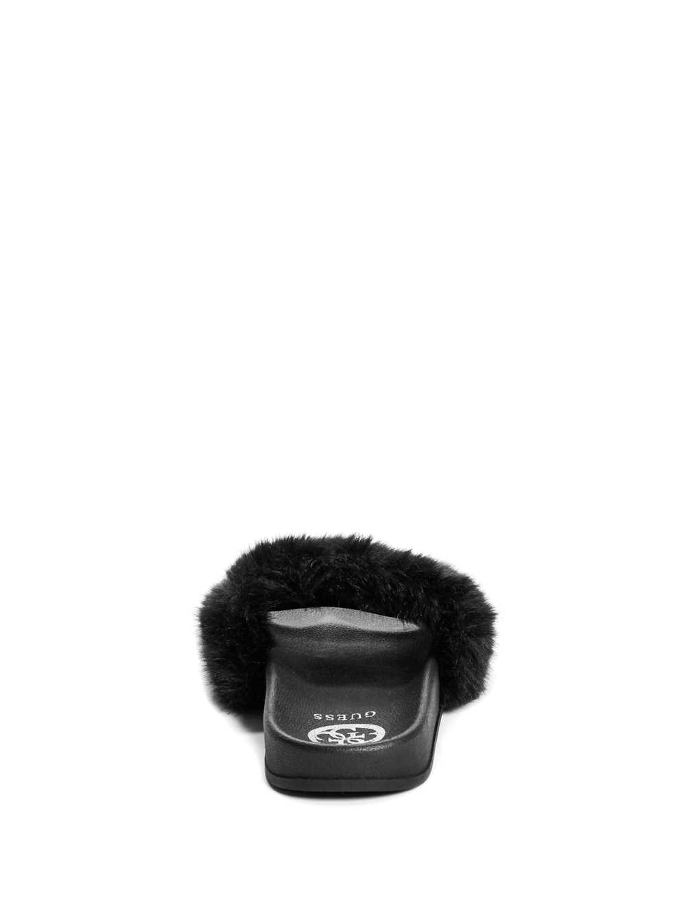 Black Women's Guess Buffie Leopard Faux-Fur Slide Slide Sandals Australia Sale | 534LQSHYW