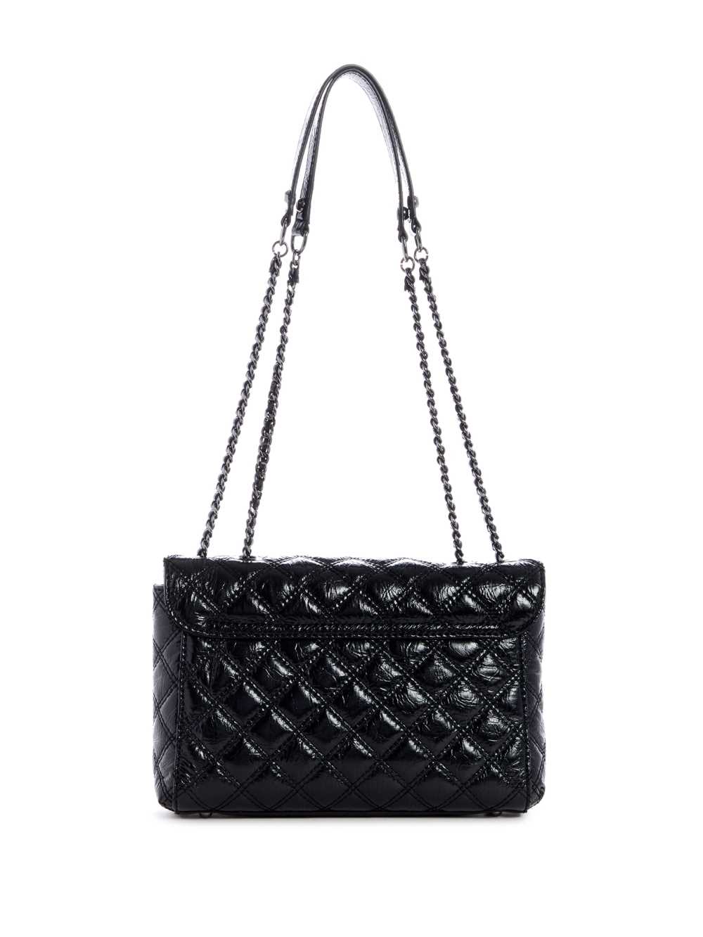 Black Women's Guess Cessily Quilted Convertible Crossbody Bags Australia Sale | 631UCTSVP