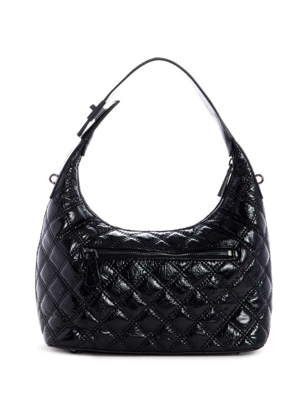 Black Women's Guess Cessily Quilted Hobo Bag Shoulder Bags Australia Sale | 201AGHZXW