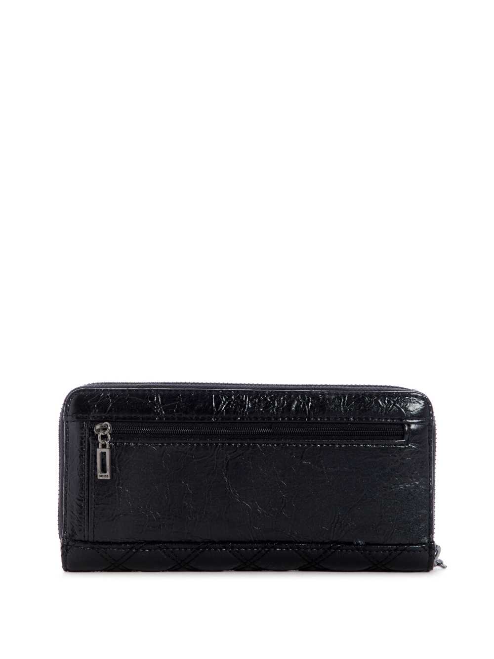 Black Women's Guess Cessily Quilted Large Zip-Around Wallets Australia Sale | 380XYOVRK