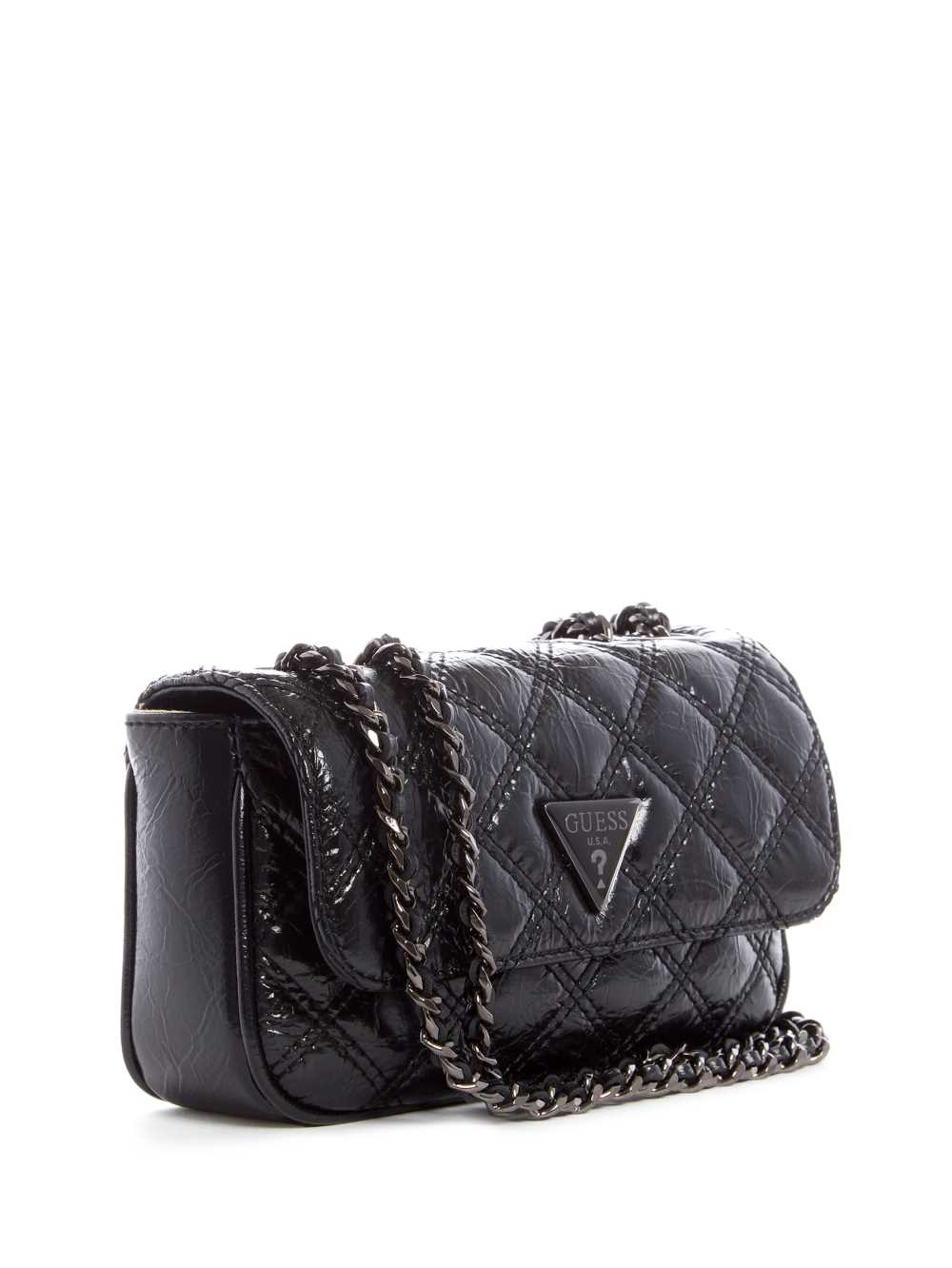 Black Women's Guess Cessily Quilted Mini Convertible Crossbody Bags Australia Sale | 105ZHBATI