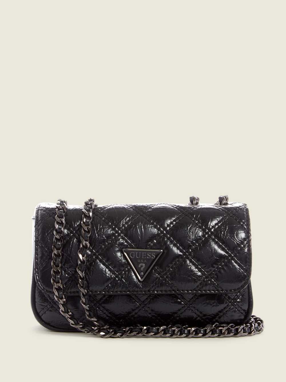 Black Women\'s Guess Cessily Quilted Mini Convertible Crossbody Bags Australia Sale | 105ZHBATI