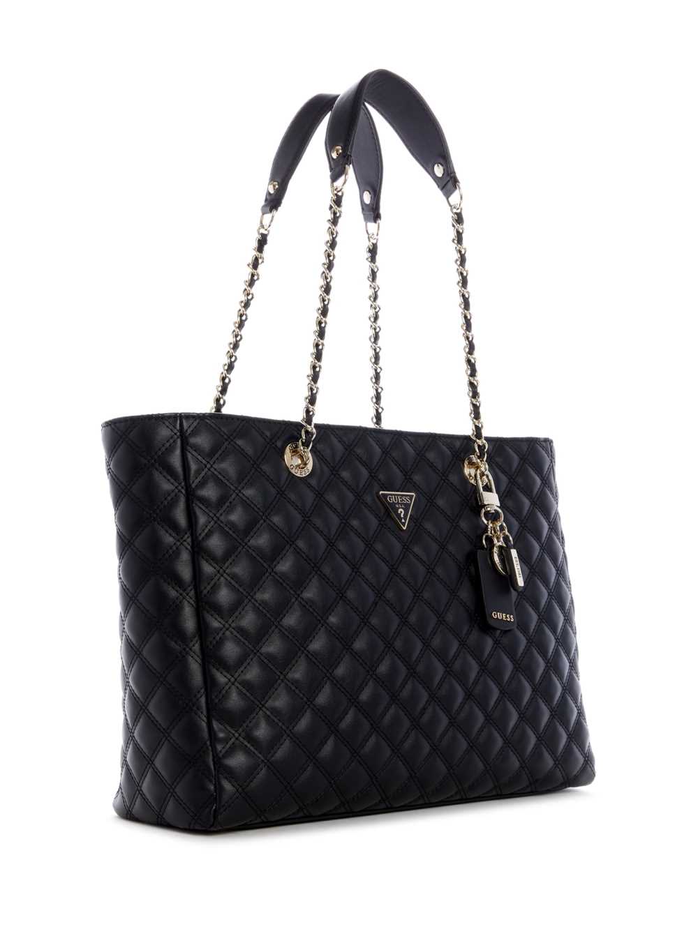 Black Women's Guess Cessily Quilted Tote Bags Australia Sale | 453FVDWLE