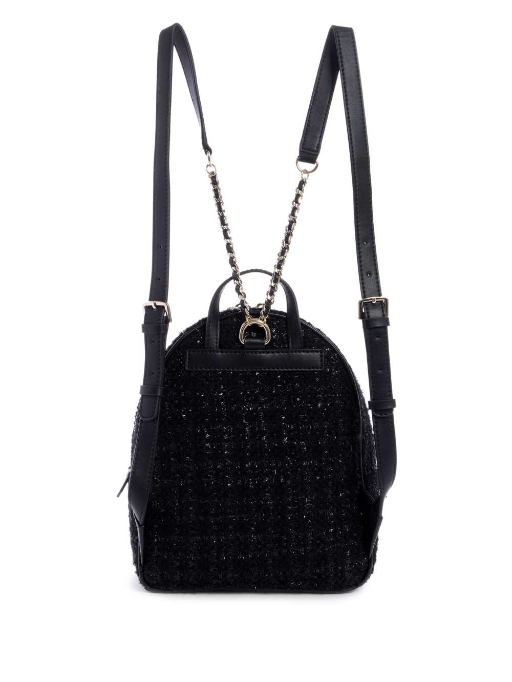 Black Women's Guess Cessily Velvet Backpack Australia Sale | 982ZLYDUS