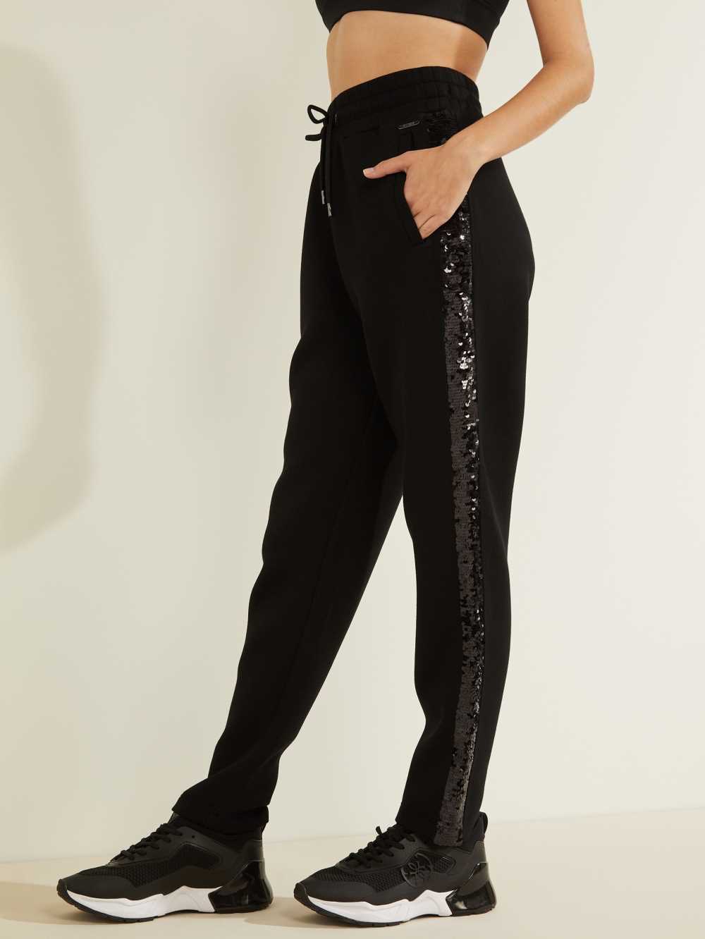 Black Women's Guess Dalida Sweatpants Australia Sale | 236VXFZHE