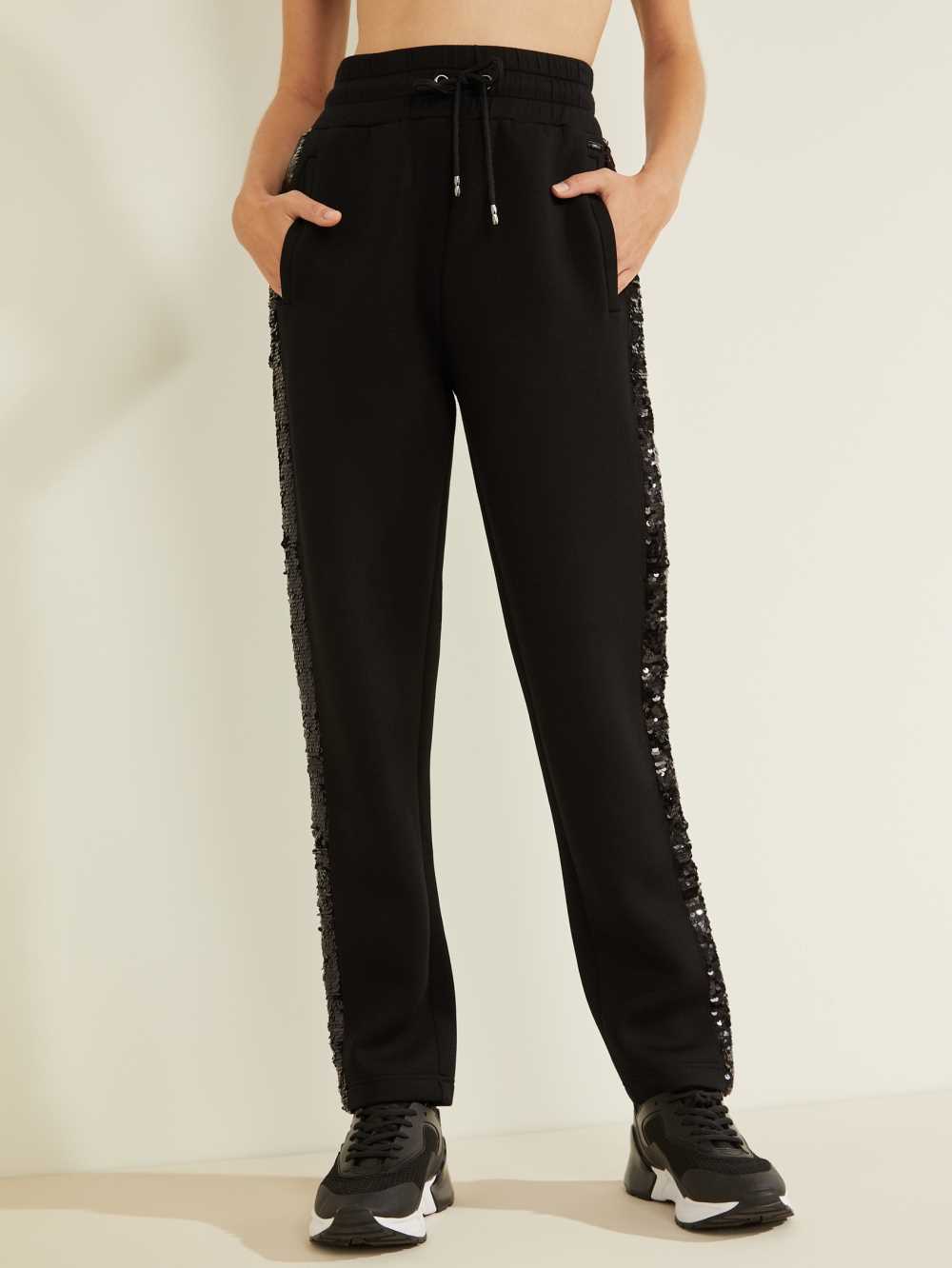 Black Women\'s Guess Dalida Sweatpants Australia Sale | 236VXFZHE