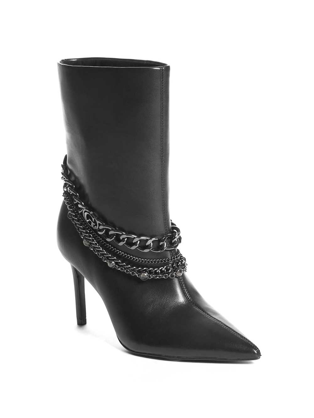 Black Women\'s Guess Dasilde Chain Booties Australia Sale | 316ADNXSO