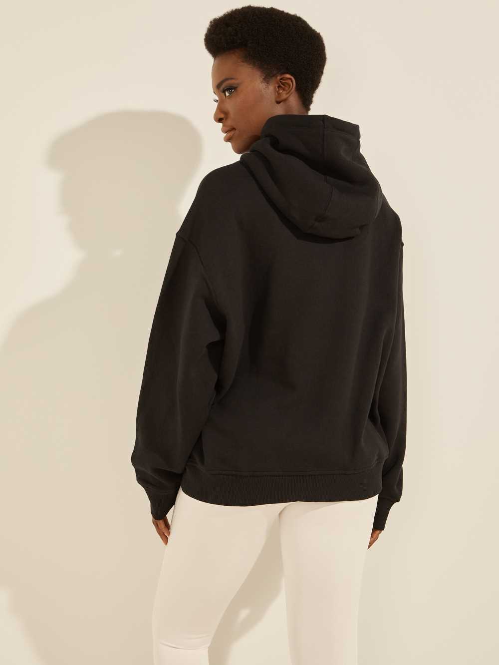 Black Women's Guess Eco Alisha Hooded Sweatshirt Australia Sale | 493JCTRIB