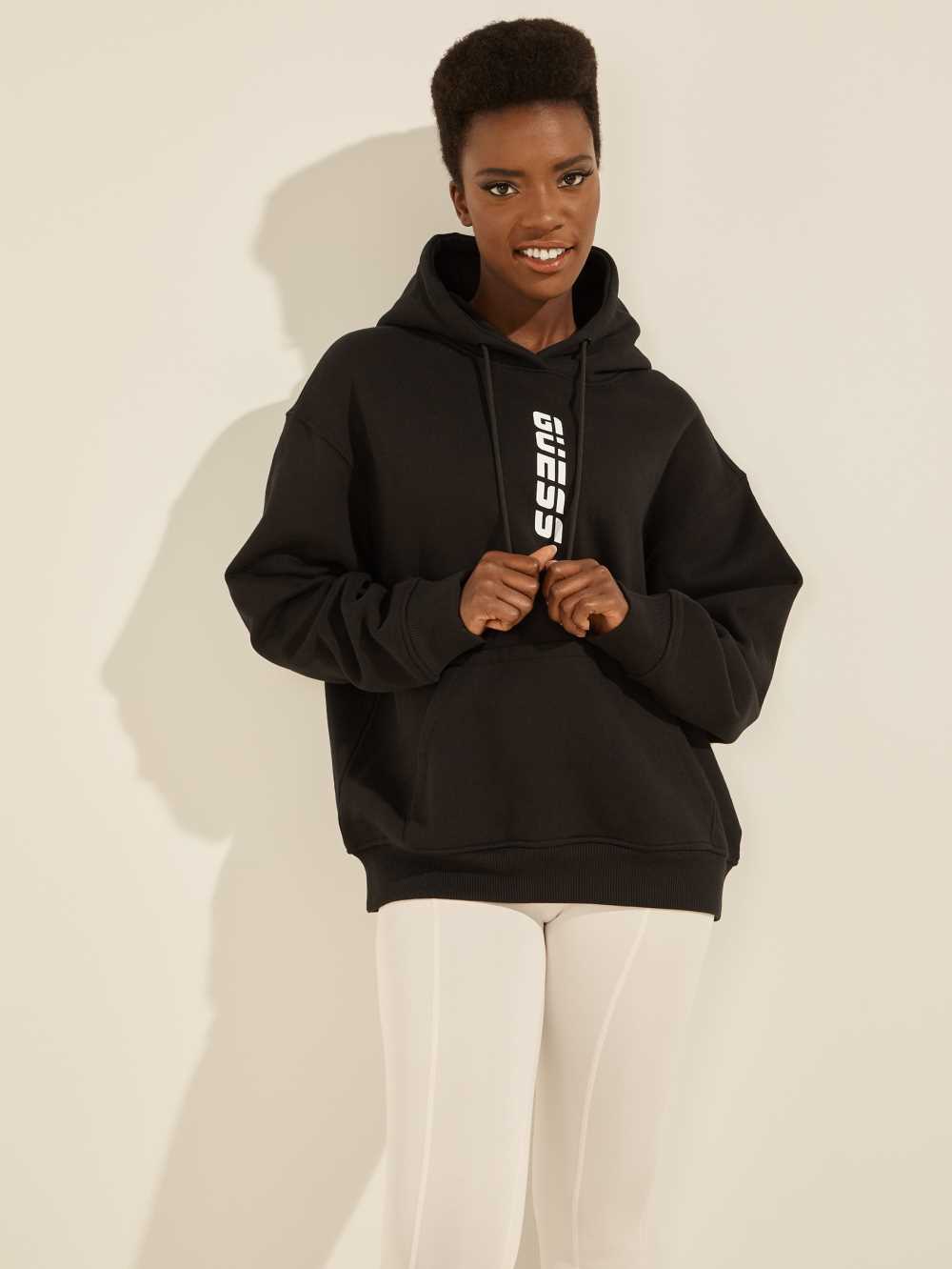 Black Women\'s Guess Eco Alisha Hooded Sweatshirt Australia Sale | 493JCTRIB