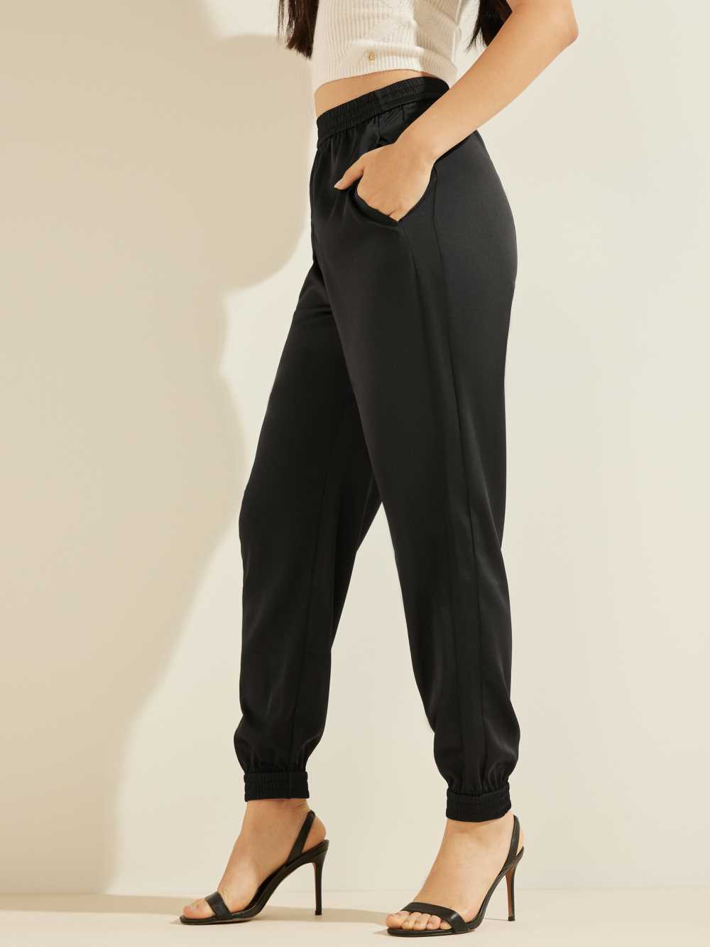 Black Women's Guess Eco Jay Joggers Australia Sale | 496PYHILW