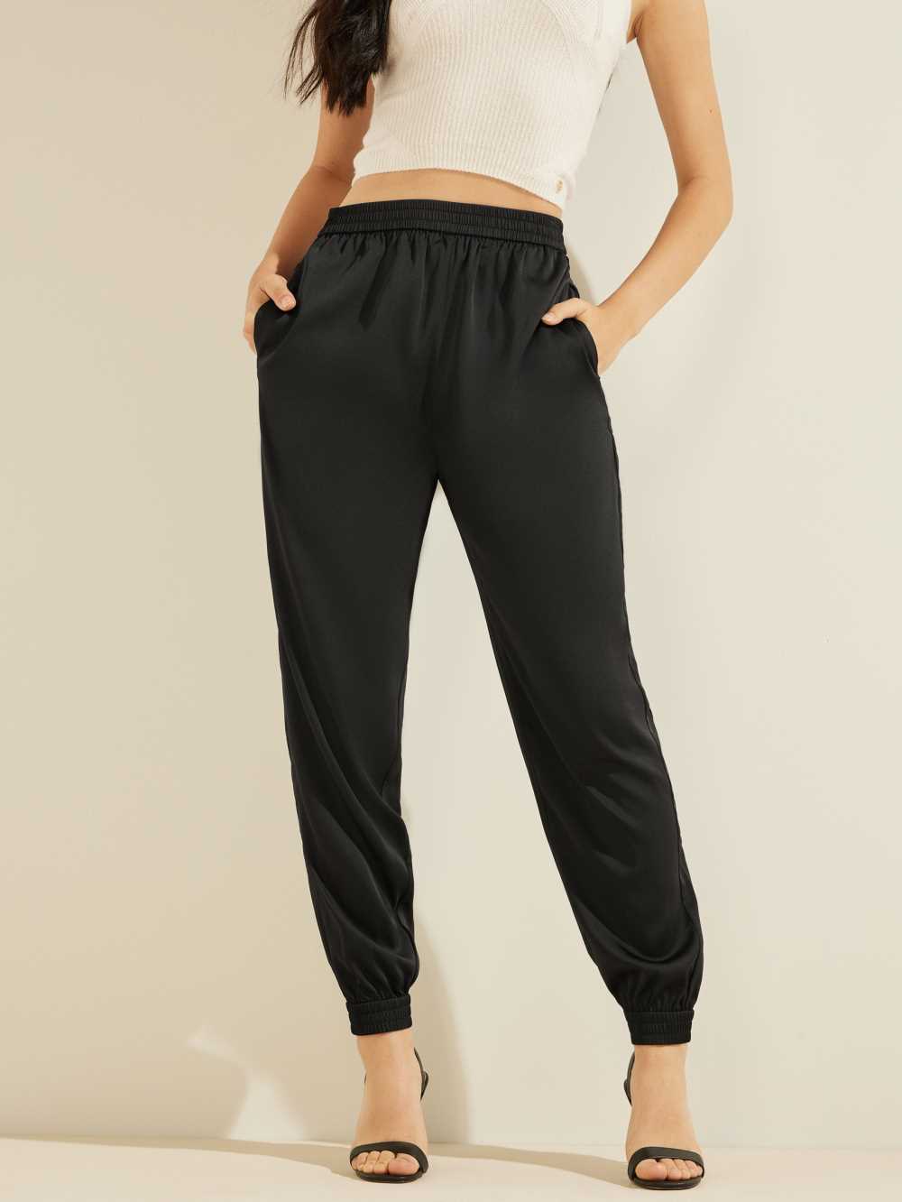 Black Women\'s Guess Eco Jay Joggers Australia Sale | 496PYHILW