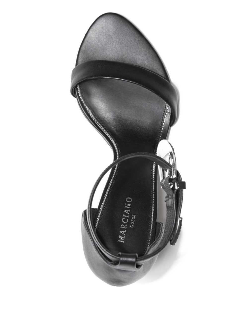 Black Women's Guess Elin Buckle Heels Sandals Australia Sale | 543EZLXJT