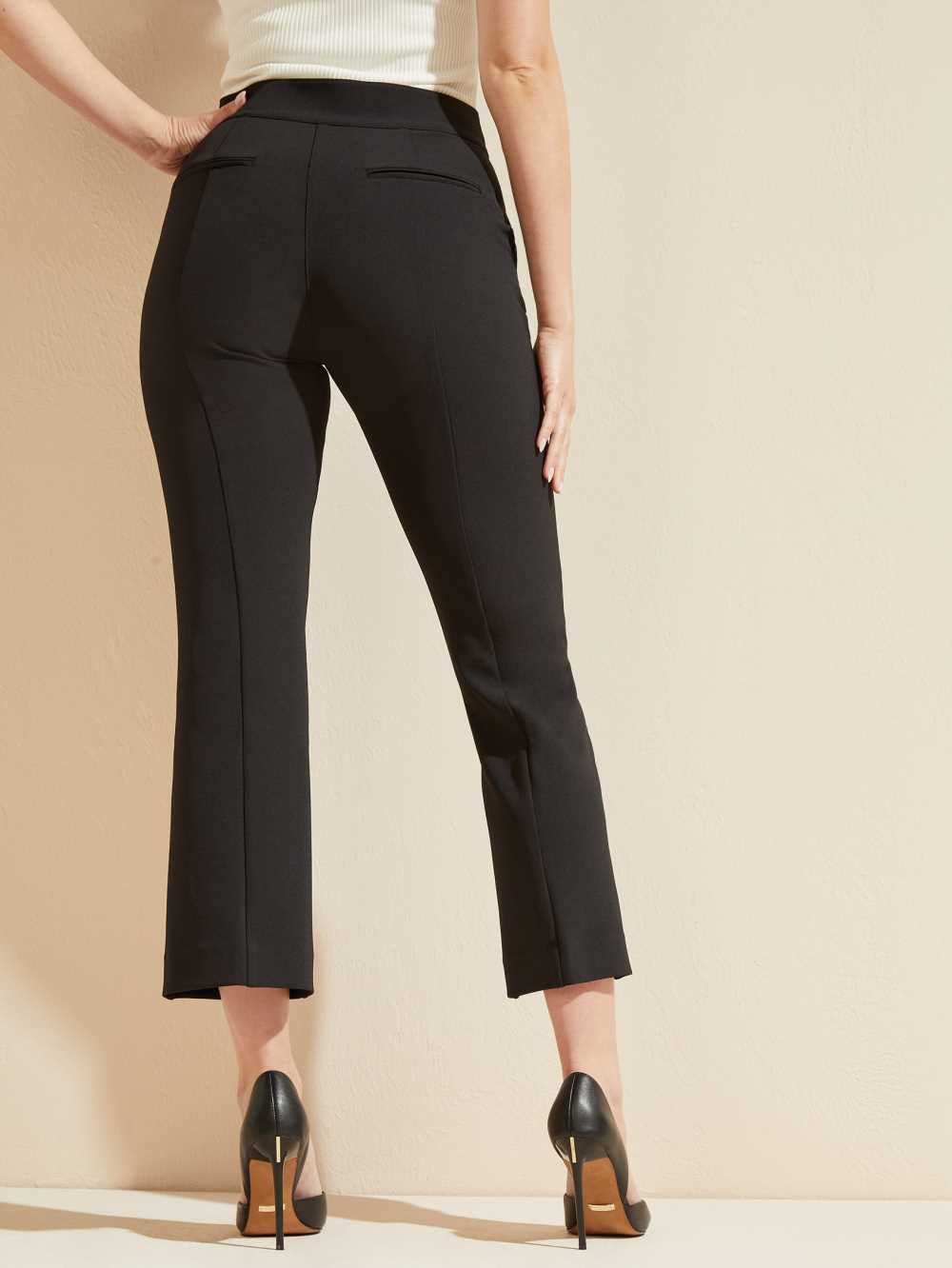 Black Women's Guess Evelyn Cropped Pants Australia Sale | 793YZDLQV