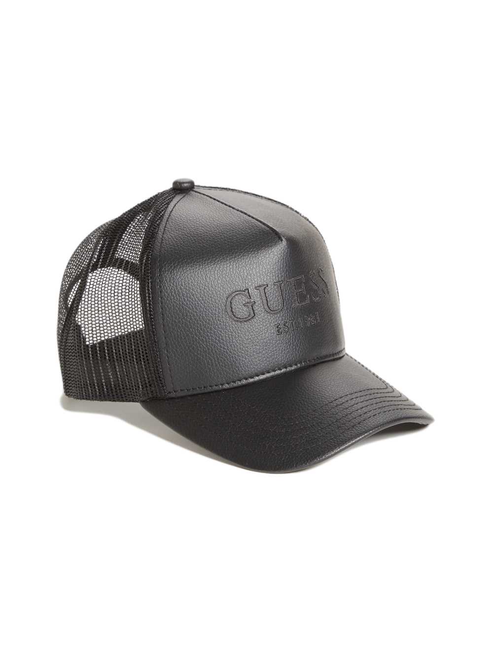 Black Women\'s Guess Faux-Leather Trucker Hats Australia Sale | 410MNEPGC