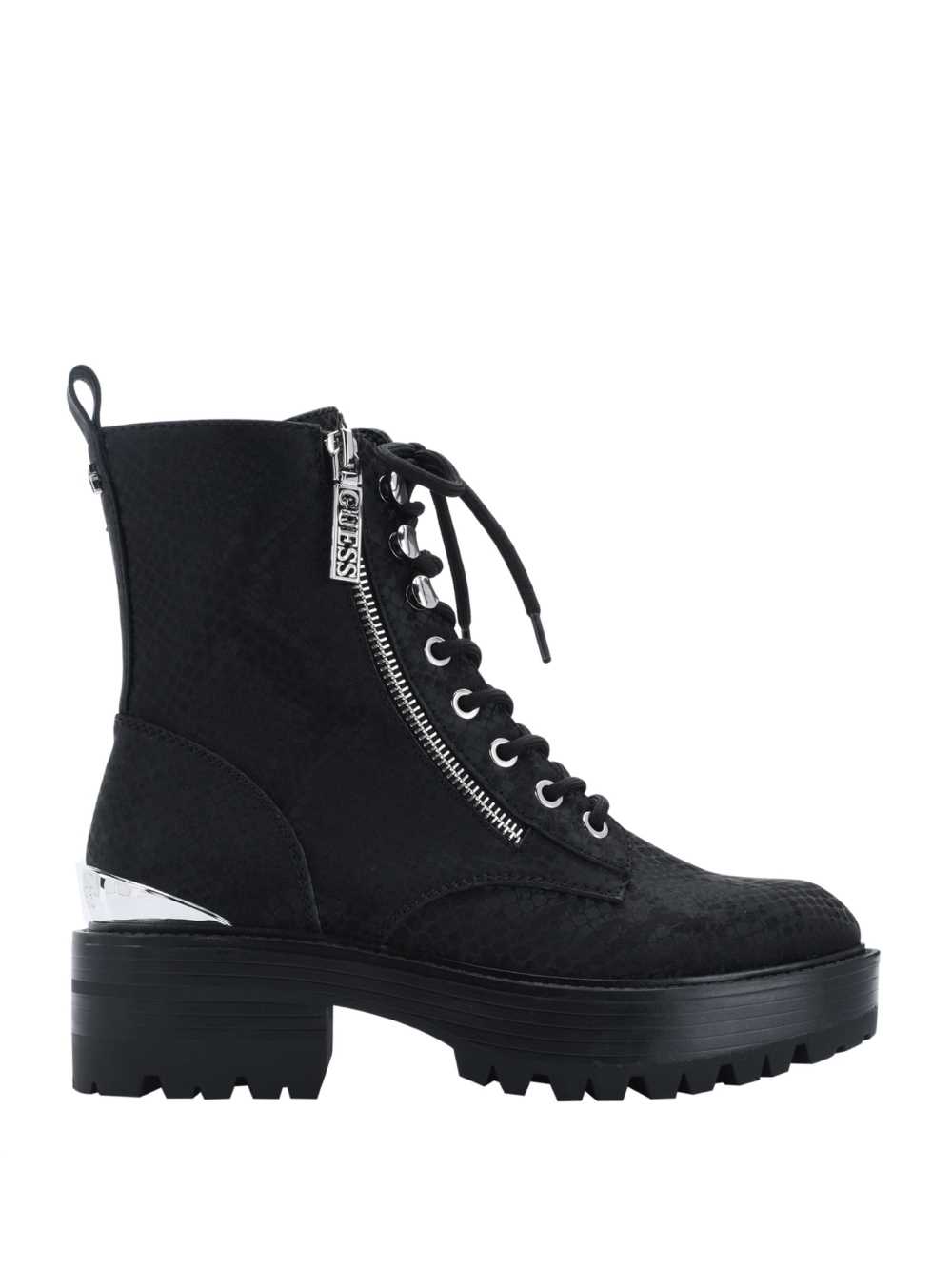 Black Women's Guess Fearne Combat Boots Australia Sale | 147NBMYUG