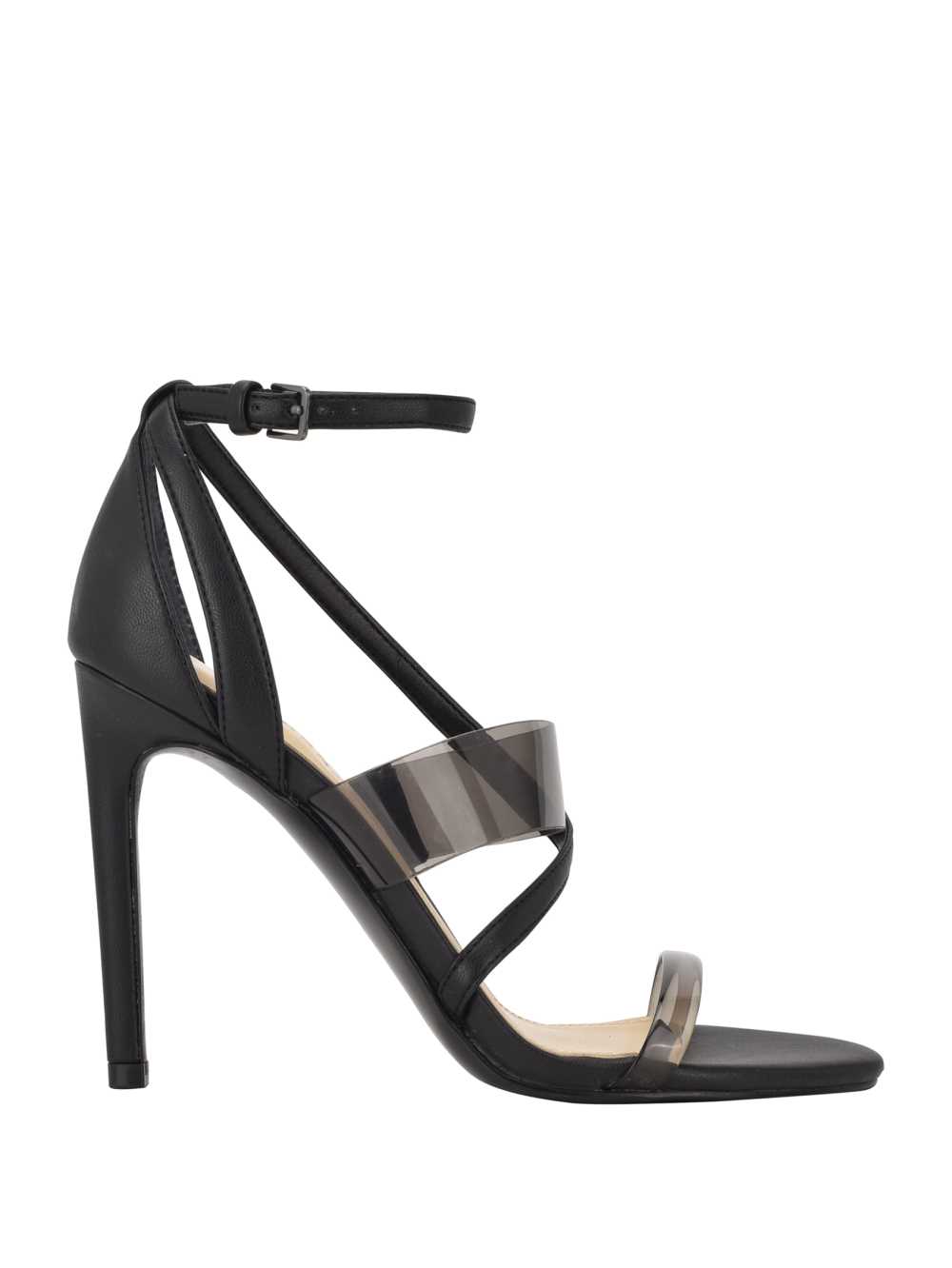 Black Women's Guess Felecia Transparent Heeled Heels Sandals Australia Sale | 759FZGCKV