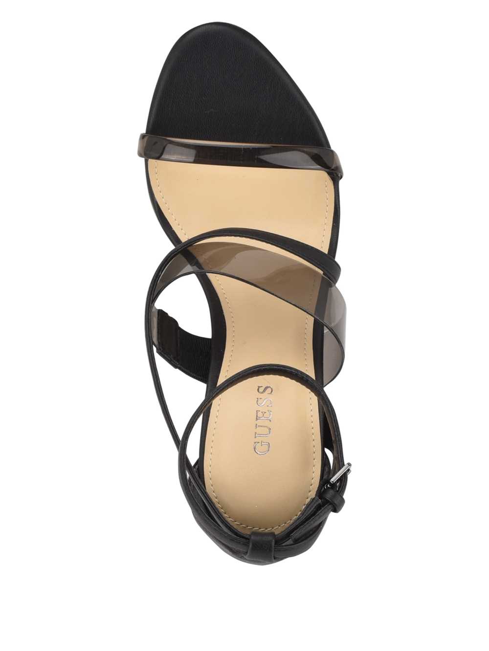 Black Women's Guess Felecia Transparent Heeled Heels Sandals Australia Sale | 759FZGCKV