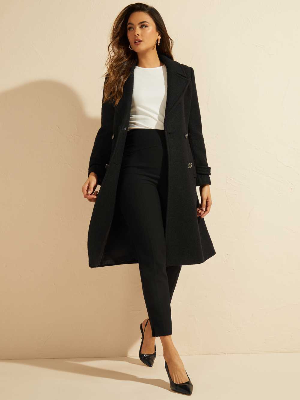 Black Women's Guess Fia Coats Australia Sale | 162IYNOUZ