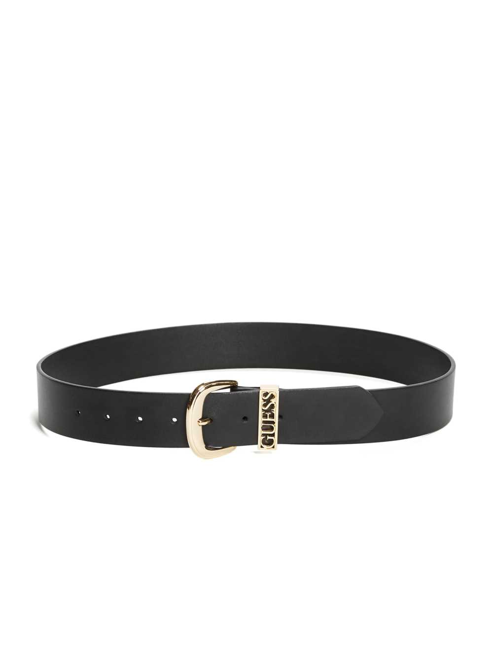 Black Women's Guess Gold Logo Block Belts Australia Sale | 059MRSTUO