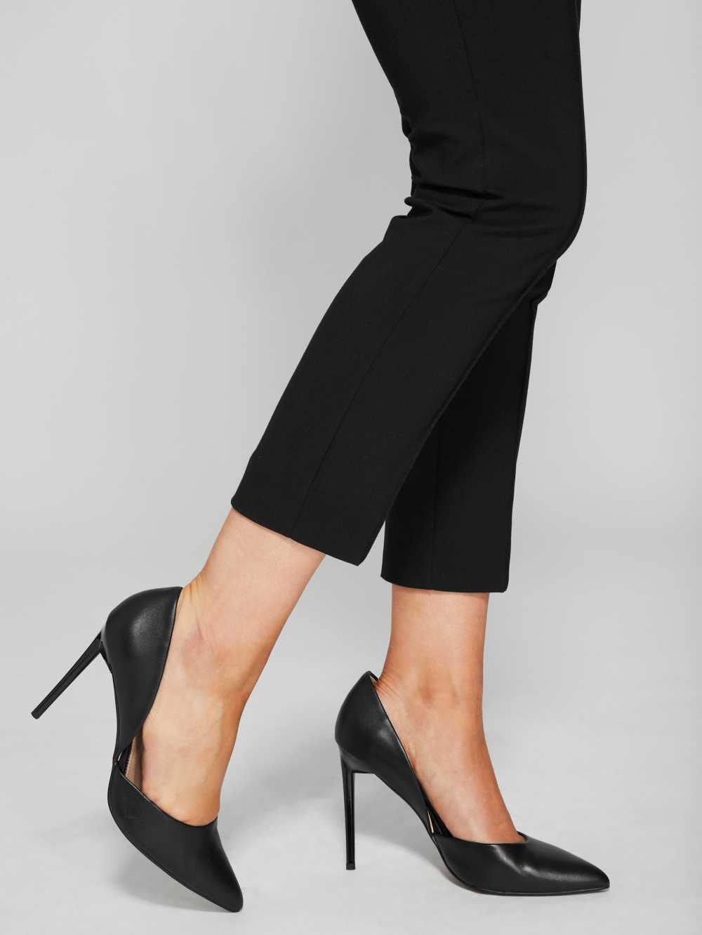 Black Women's Guess Heartbreaker Leather d'Orsay Pump Pumps Australia Sale | 795TFOZRI