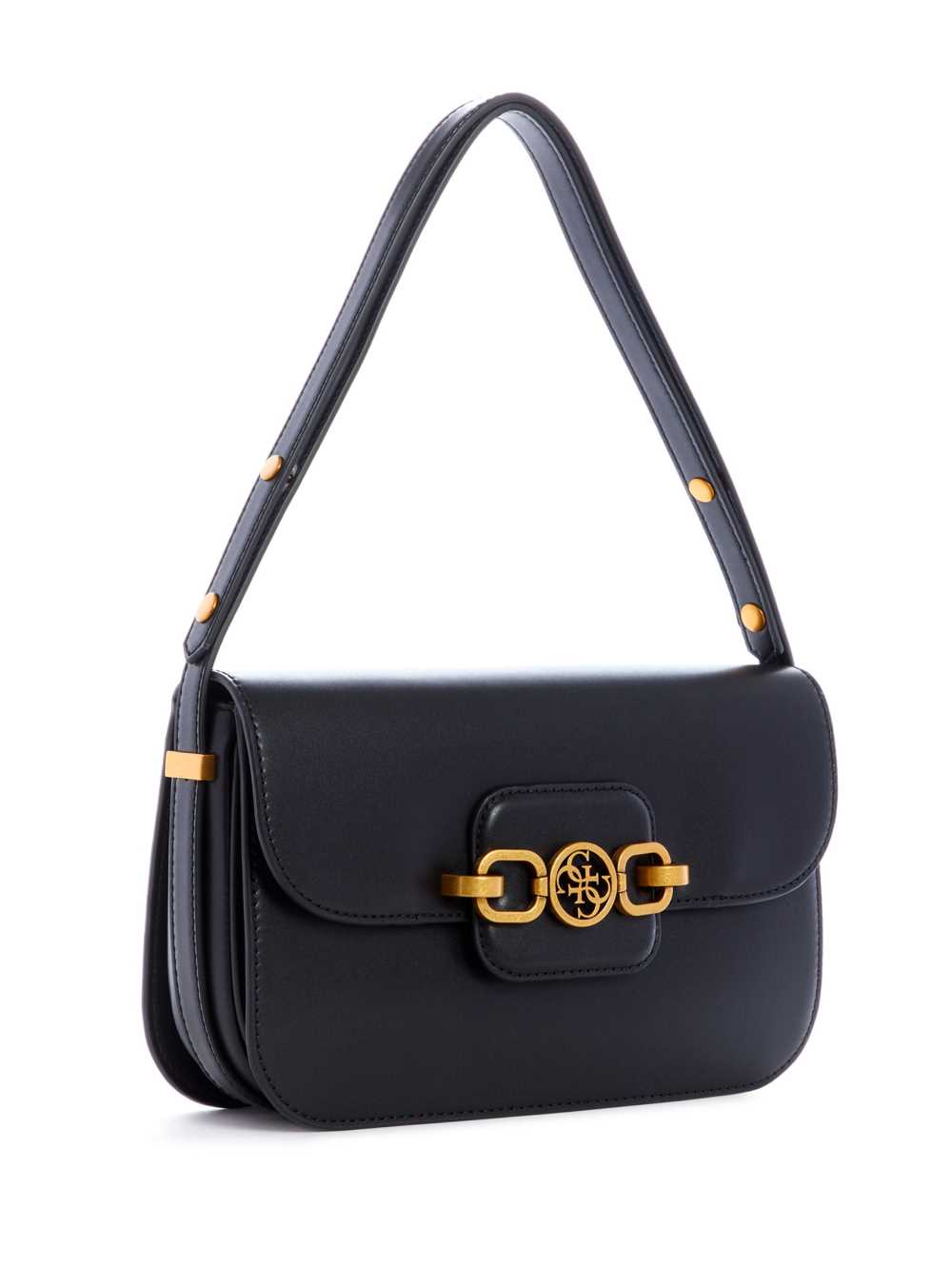 Black Women's Guess Hensely Convertible Shoulder Bags Australia Sale | 421WZBAOD