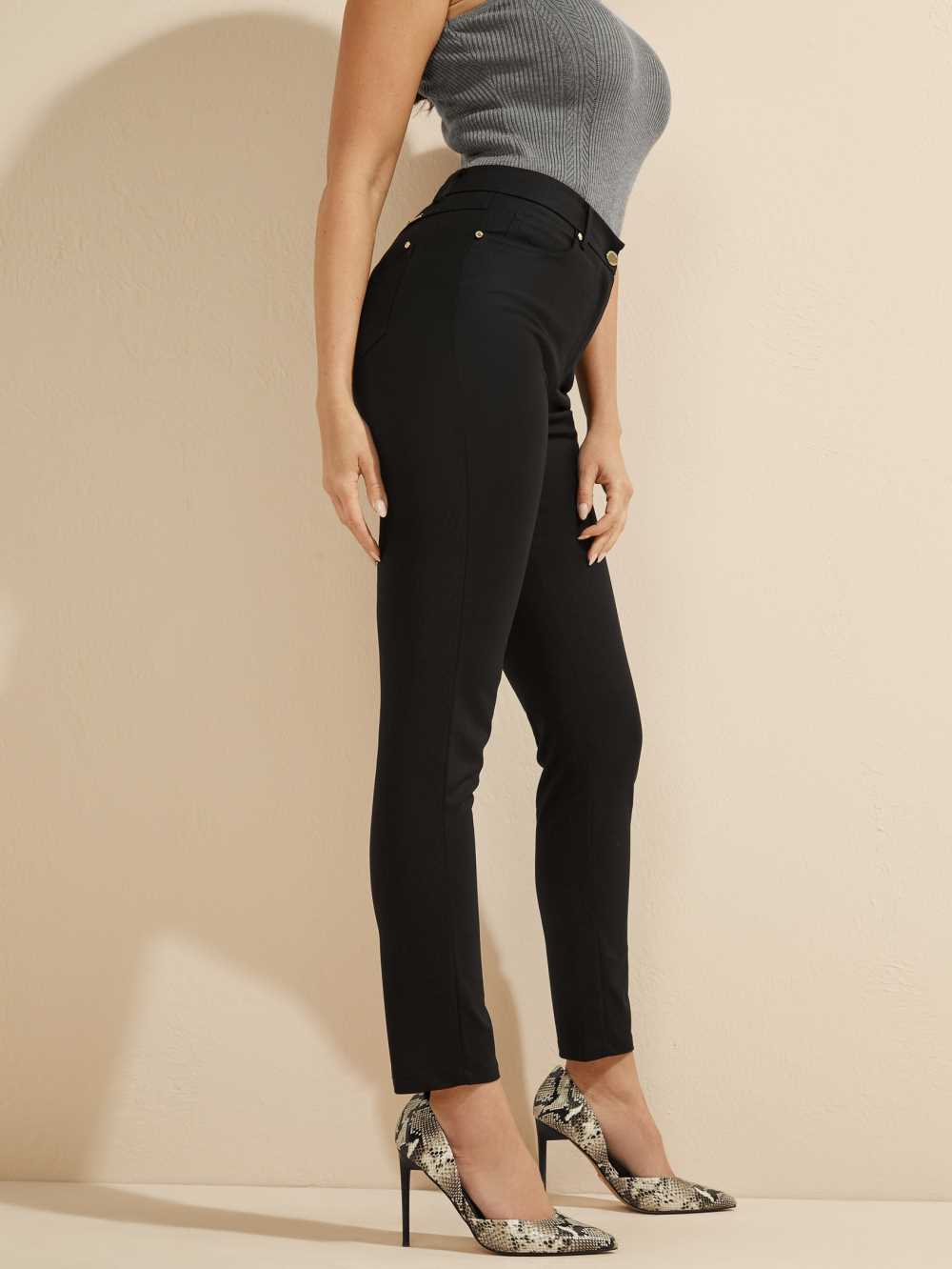 Black Women's Guess Hollywood Skinny Pants Australia Sale | 752MSWKEO