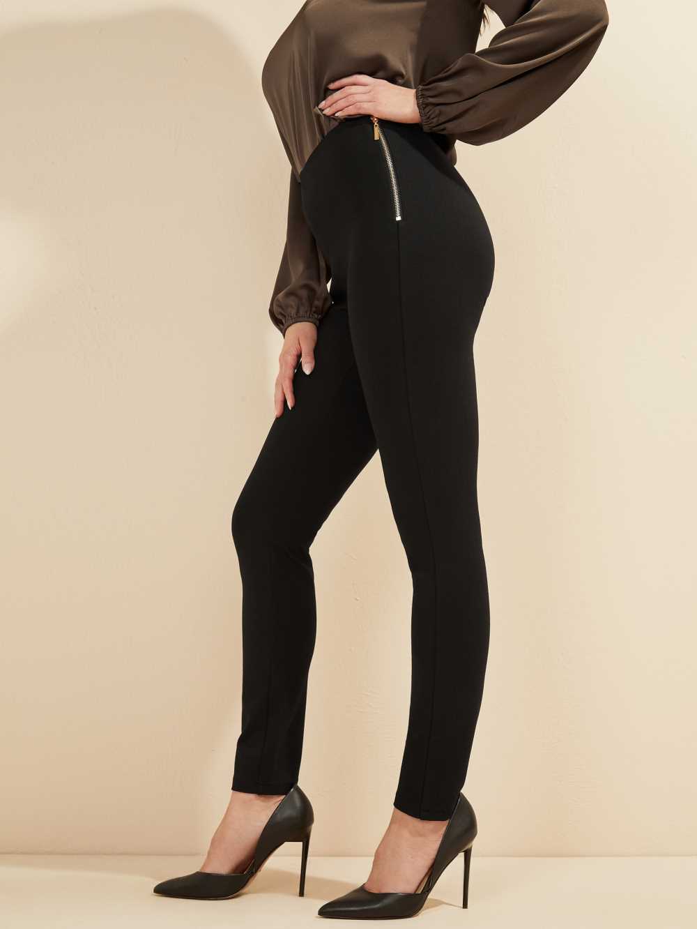 Black Women's Guess Jane Ponte Leggings Australia Sale | 910WNYIAQ