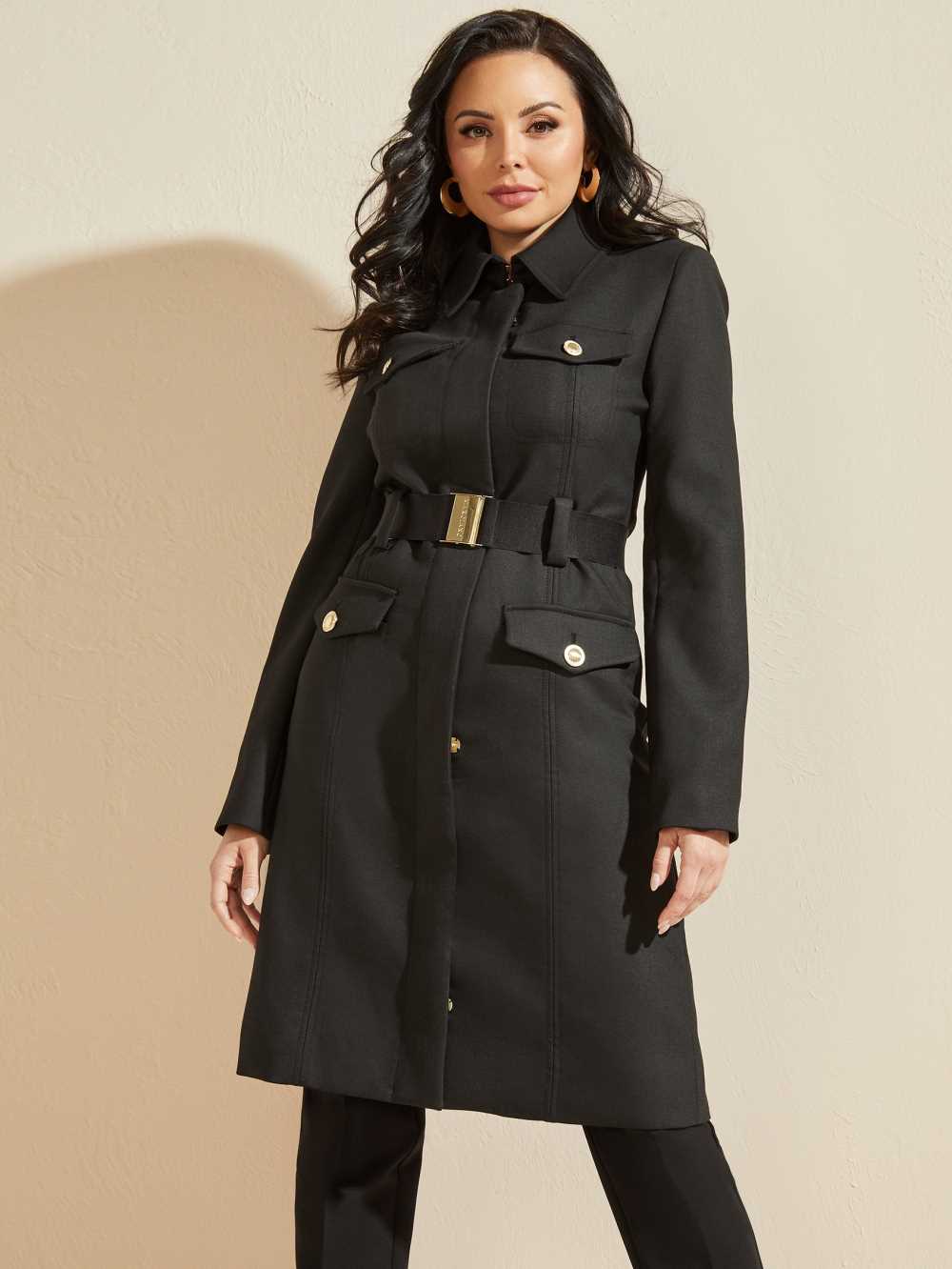 Black Women\'s Guess Karly Coats Australia Sale | 805GFNMVS