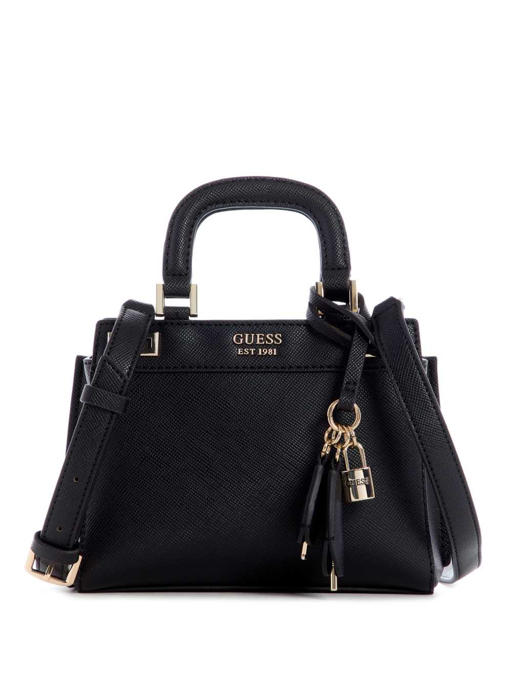 Black Women\'s Guess Katey Mini Satchel Bags Australia Sale | 287IQDUTX