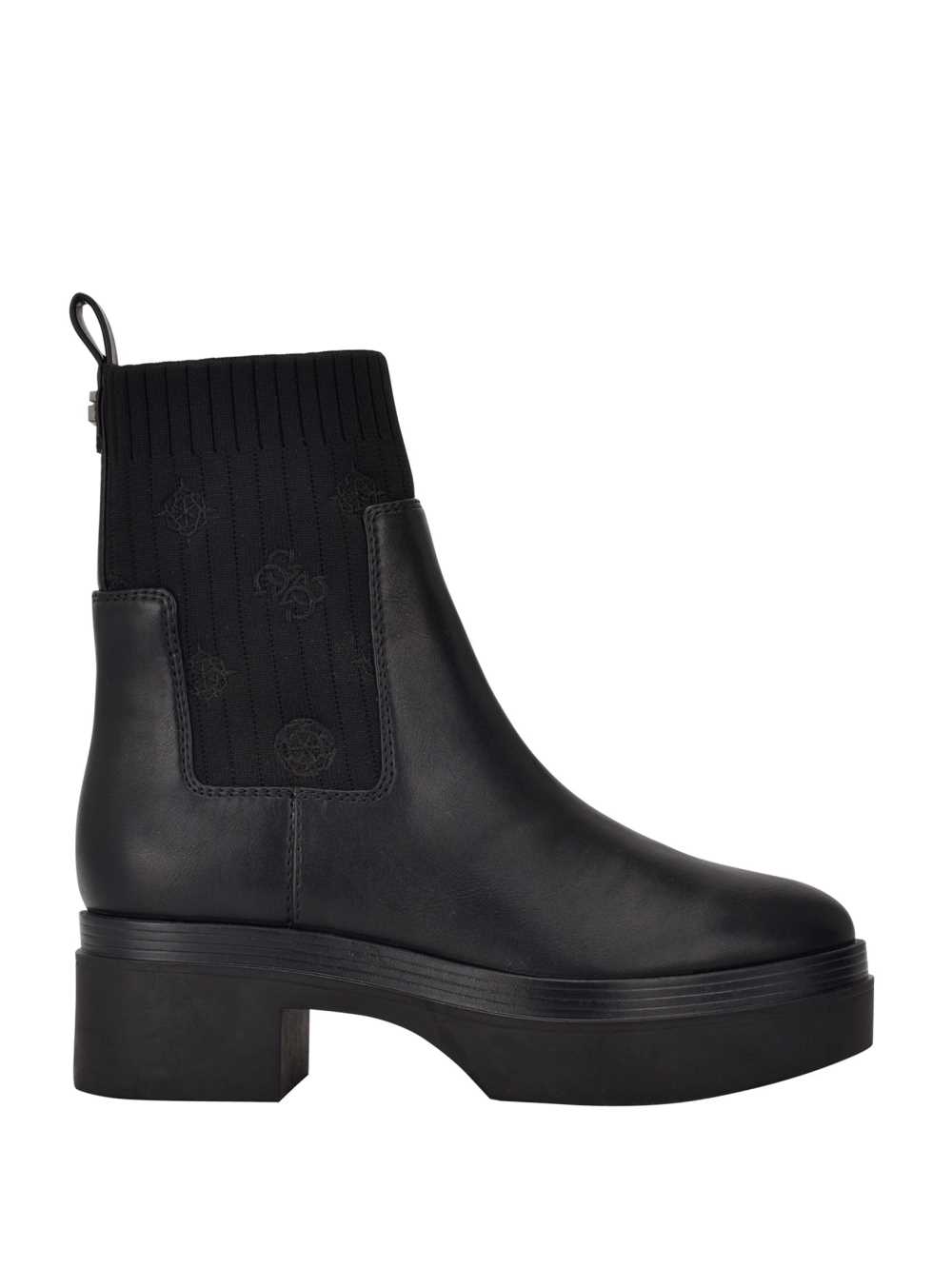 Black Women's Guess Keanna Logo Knit Chelsea Boots Australia Sale | 164UEHQZG