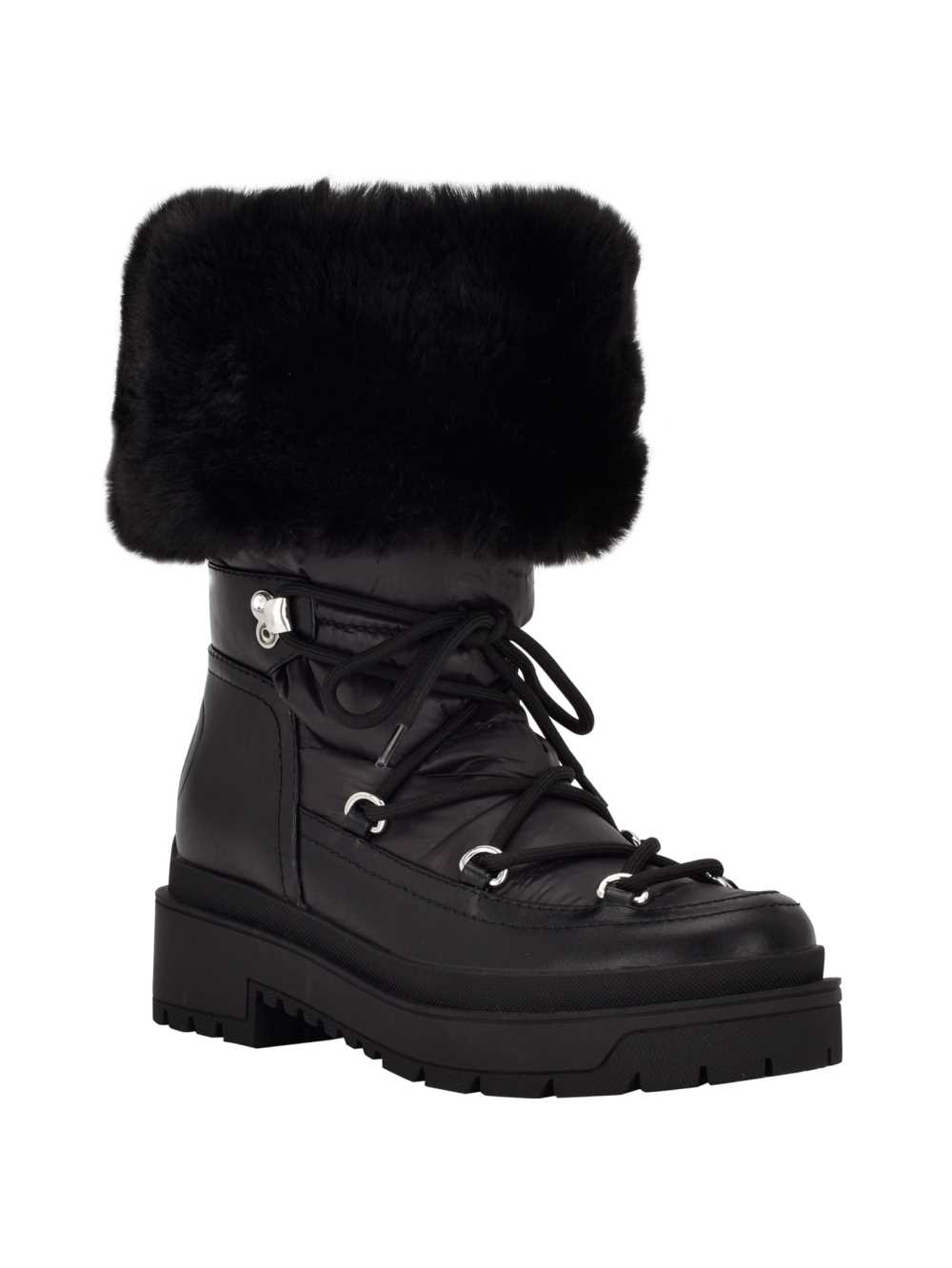 Black Women\'s Guess Larya Faux-Fur Snow Boots Australia Sale | 507KOUIWX