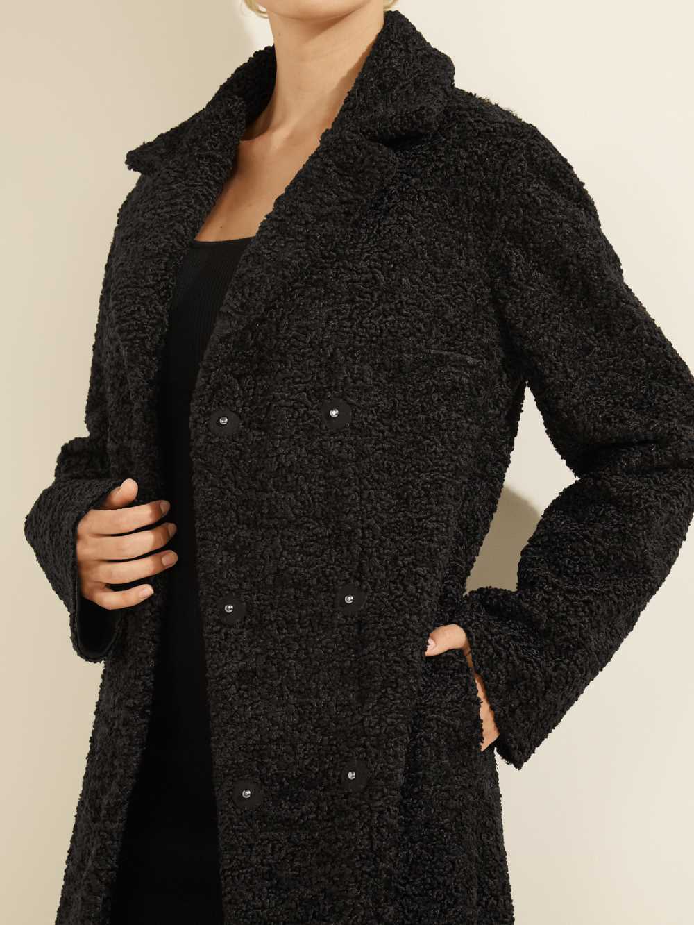 Black Women's Guess Manuela Reversible Coats Australia Sale | 842JRIMPV