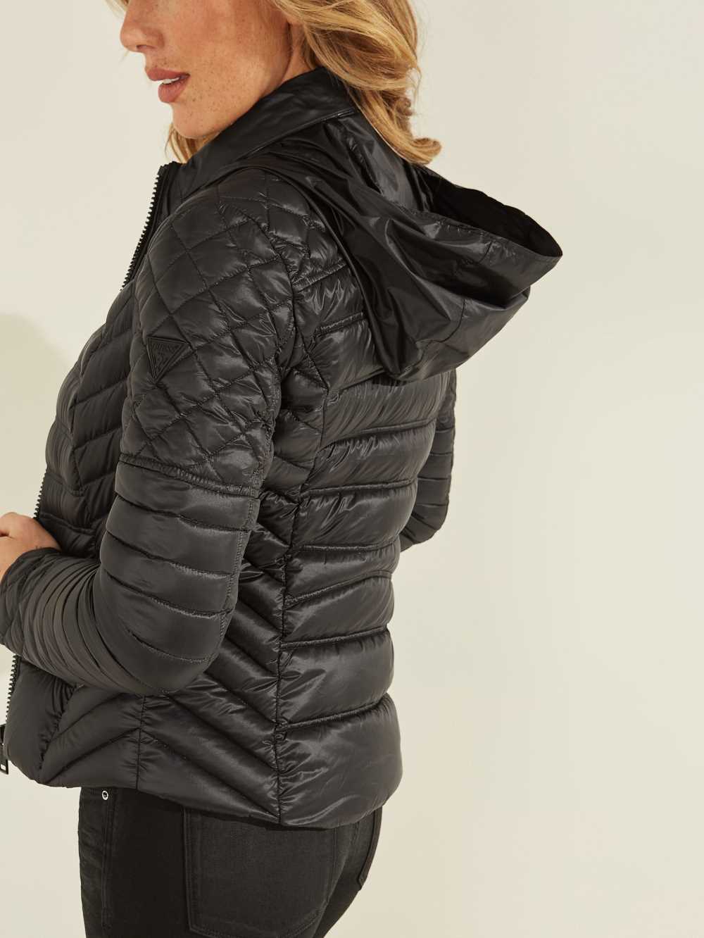 Black Women's Guess Orsola Packable Down Jackets Australia Sale | 356TUHDOC